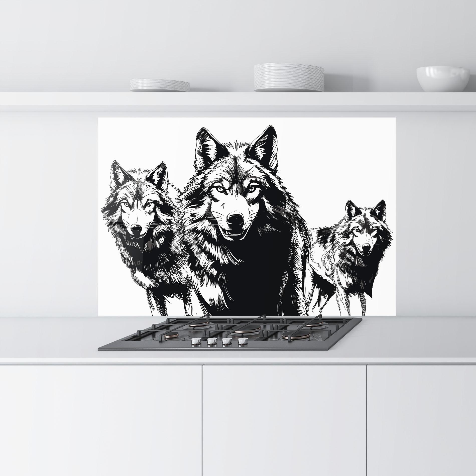 Küchenrückwand Glas Wolves mockup 9