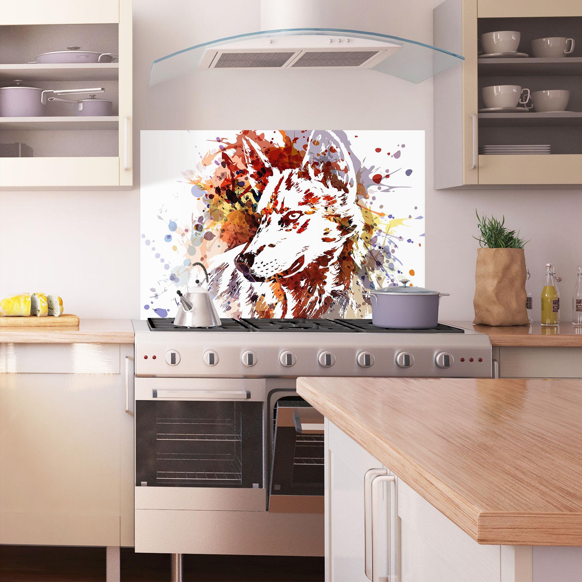 Küchenrückwand Glas Wolf Splash mockup 1