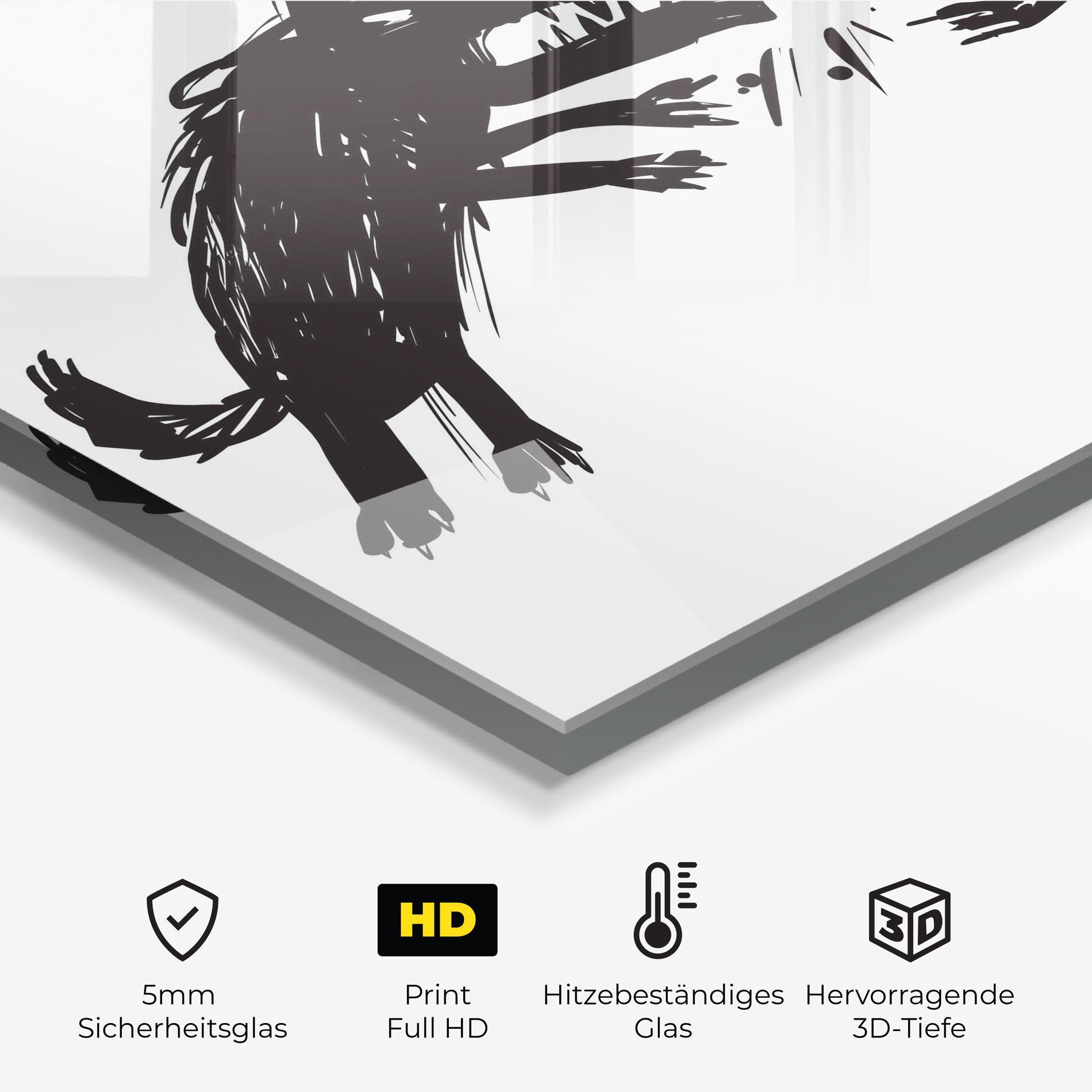 Küchenrückwand Glas Black Wolves mockup 2