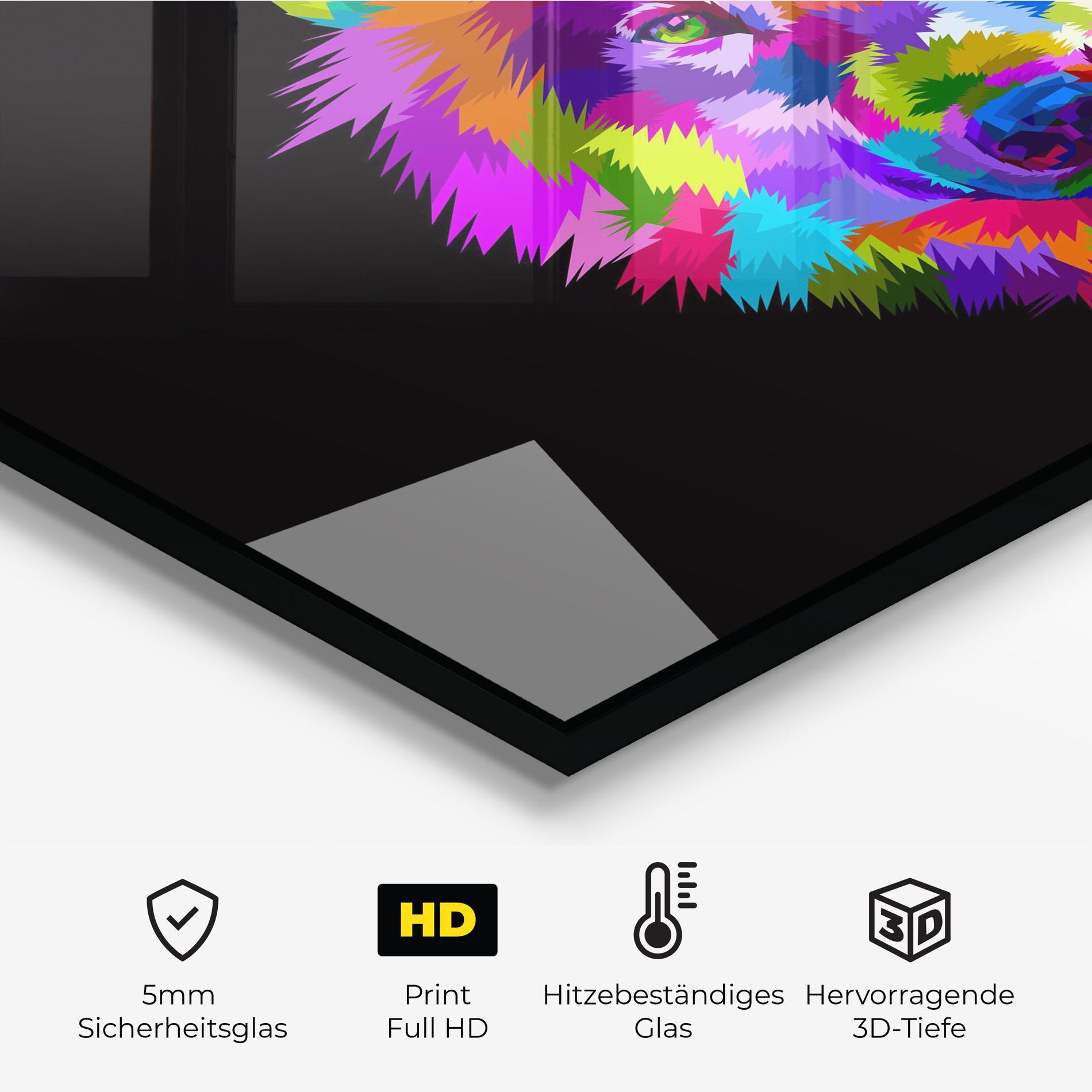 Küchenrückwand Glas Color Mix Wolf mockup 2