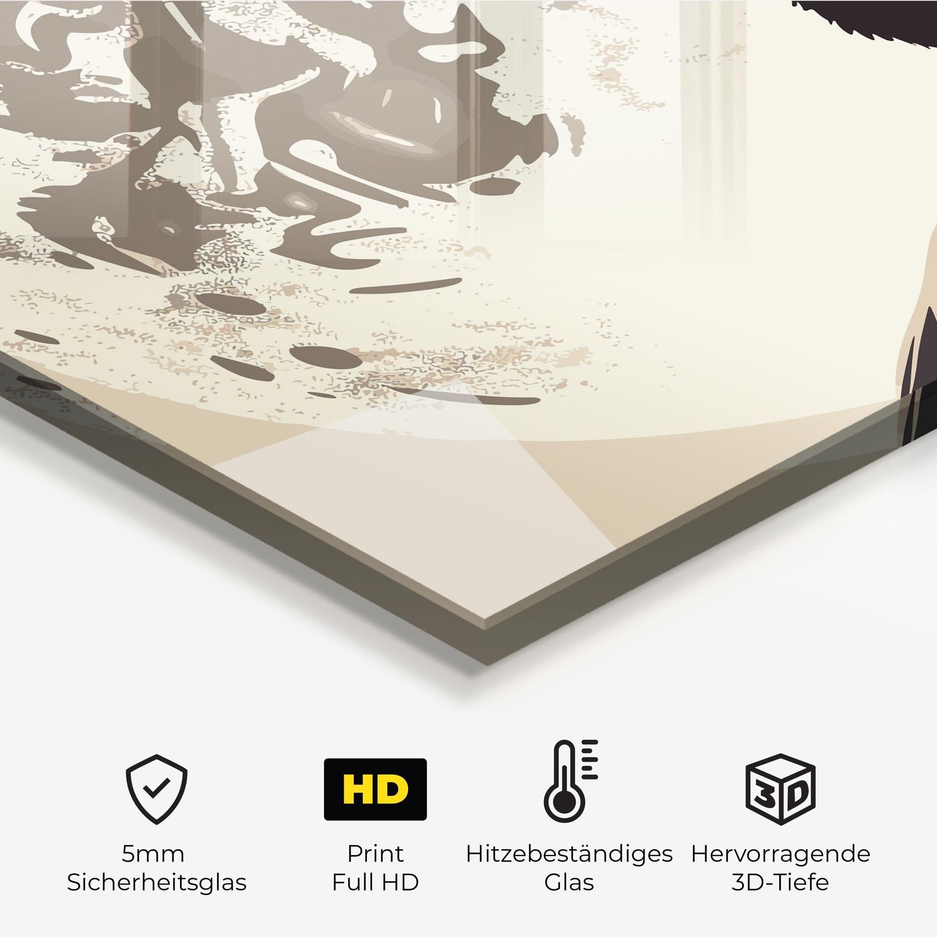 Küchenrückwand Glas Cream Moon Wolf mockup 2