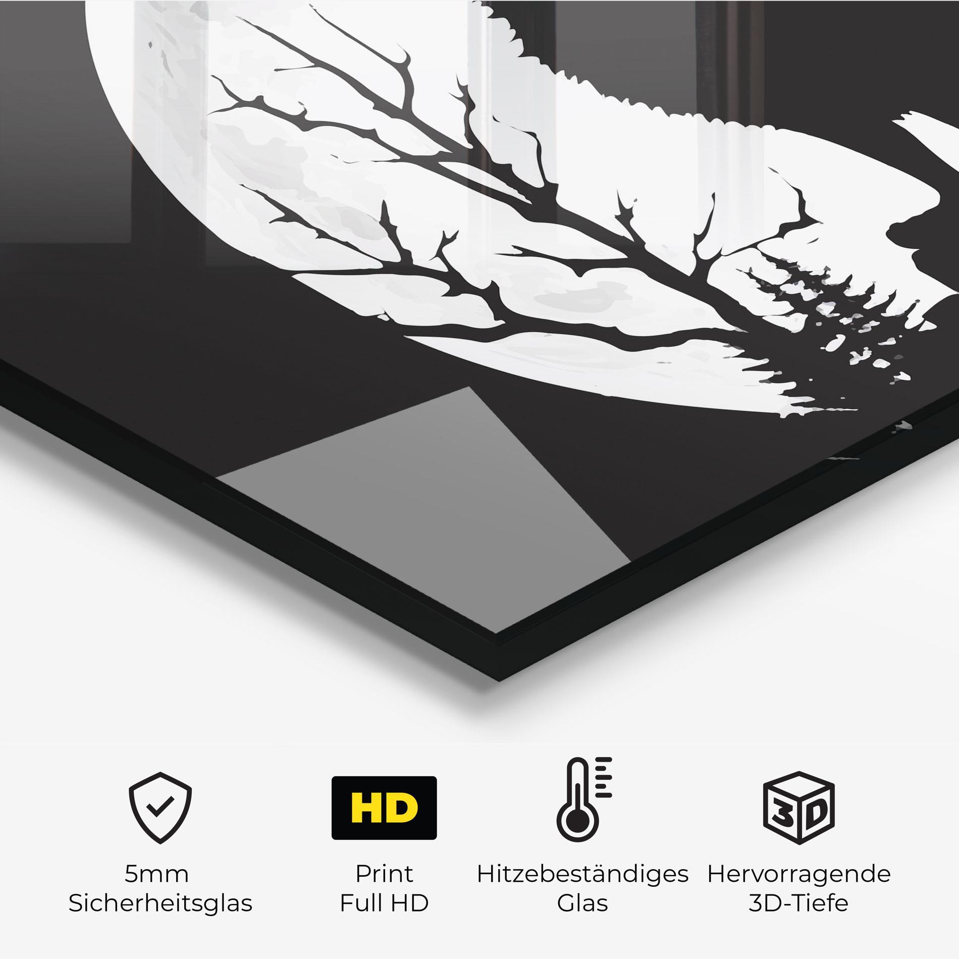 Küchenrückwand Glas Full Moon Wolf mockup 2