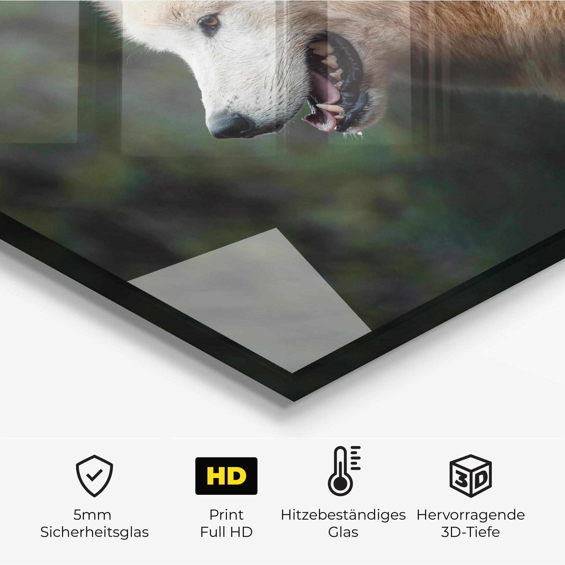 Küchenrückwand Glas White Alpha Wolf mockup 2