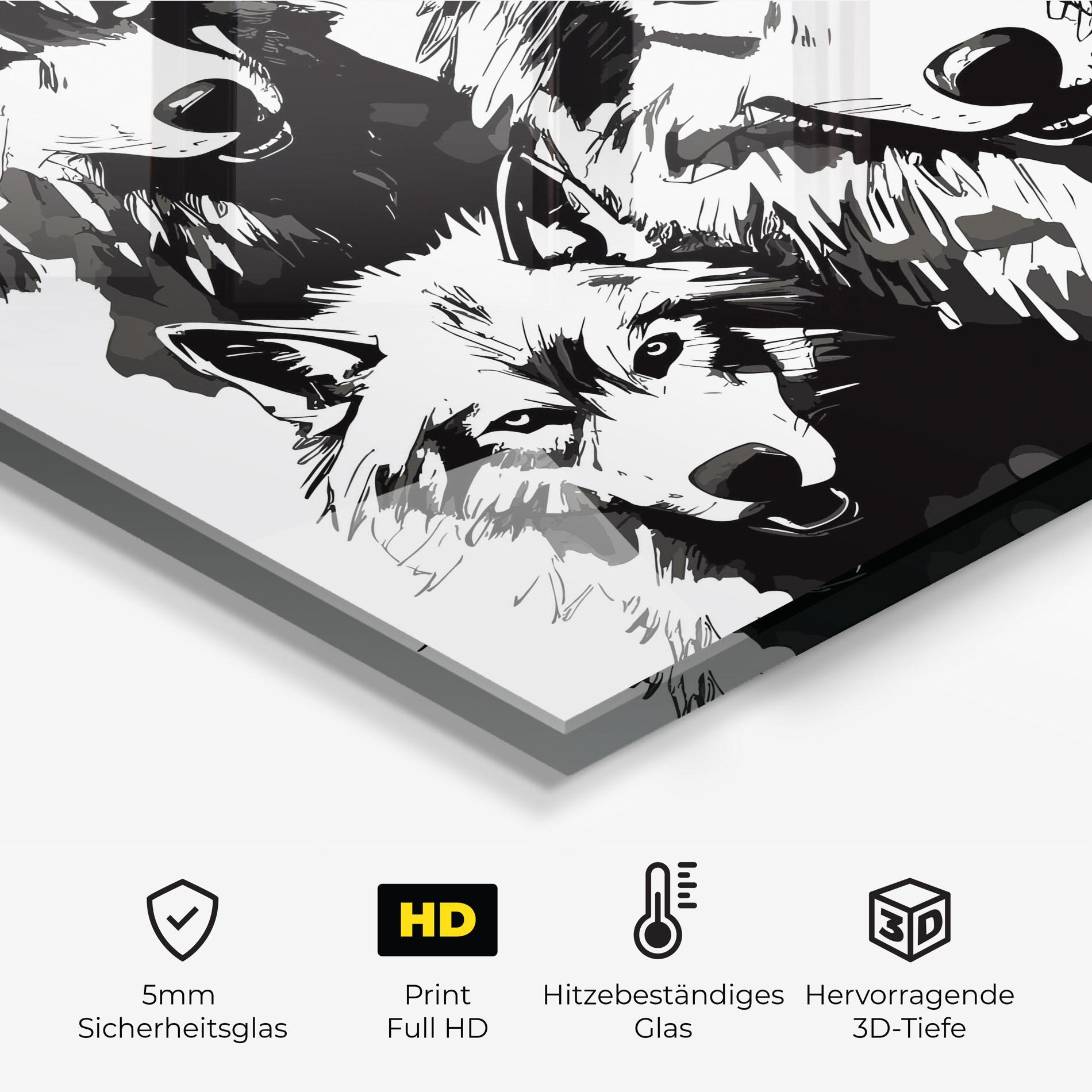 Küchenrückwand Glas Wolf Family mockup 2