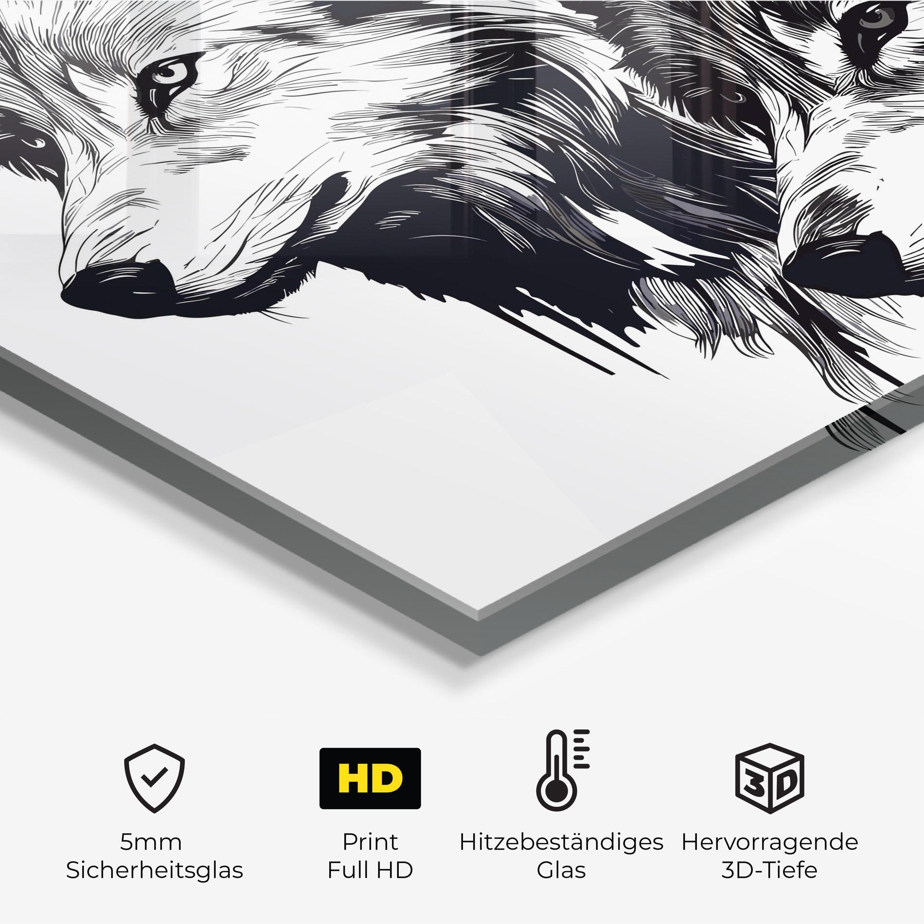 Küchenrückwand Glas Wolf Friends mockup 2