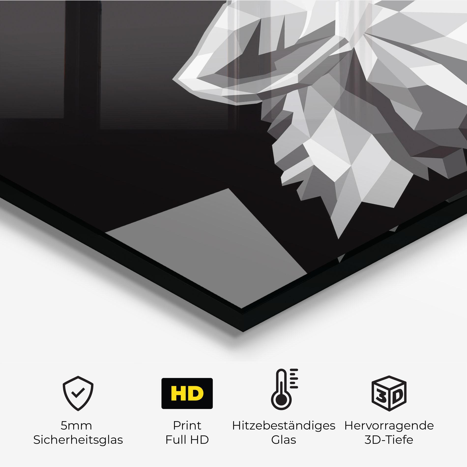 Küchenrückwand Glas Wolf Singing mockup 2