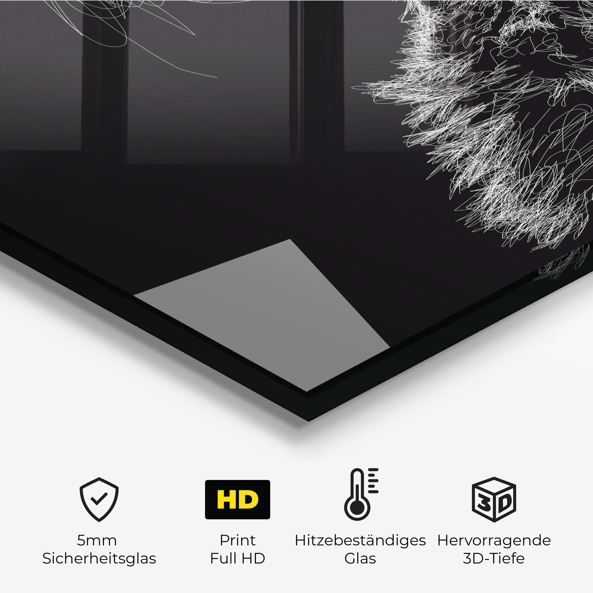 Küchenrückwand Glas Wolf White Line mockup 2