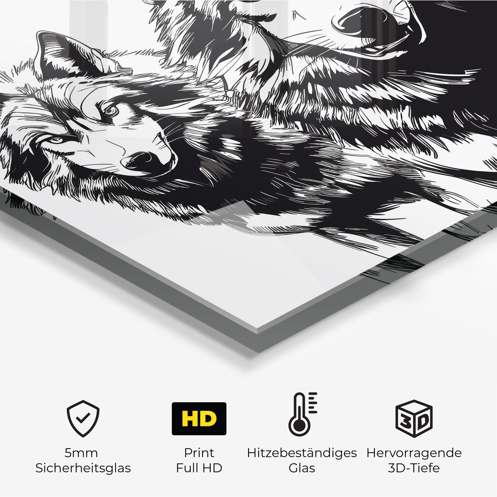 Küchenrückwand Glas Wolves mockup 2