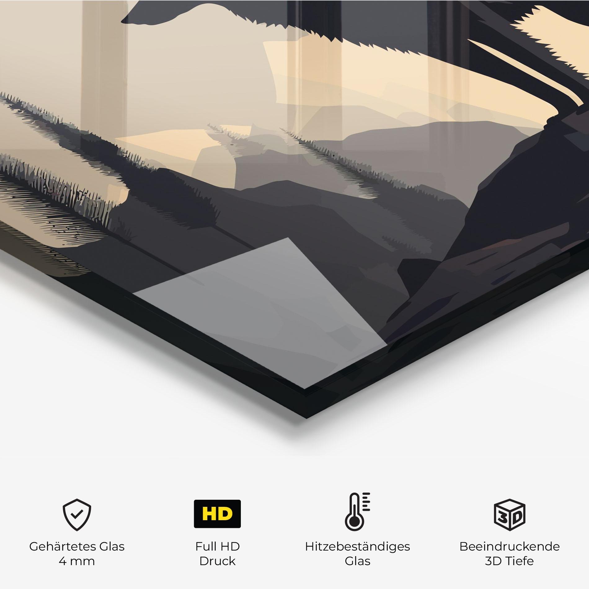 Küchenrückwand Glas Black Wolf mockup 2