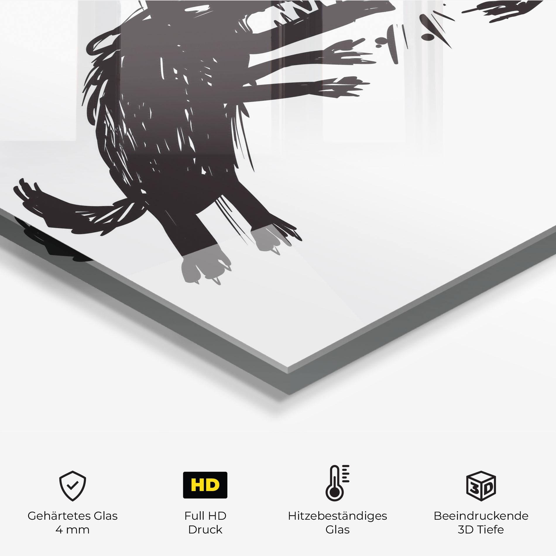 Küchenrückwand Glas Black Wolves mockup 2