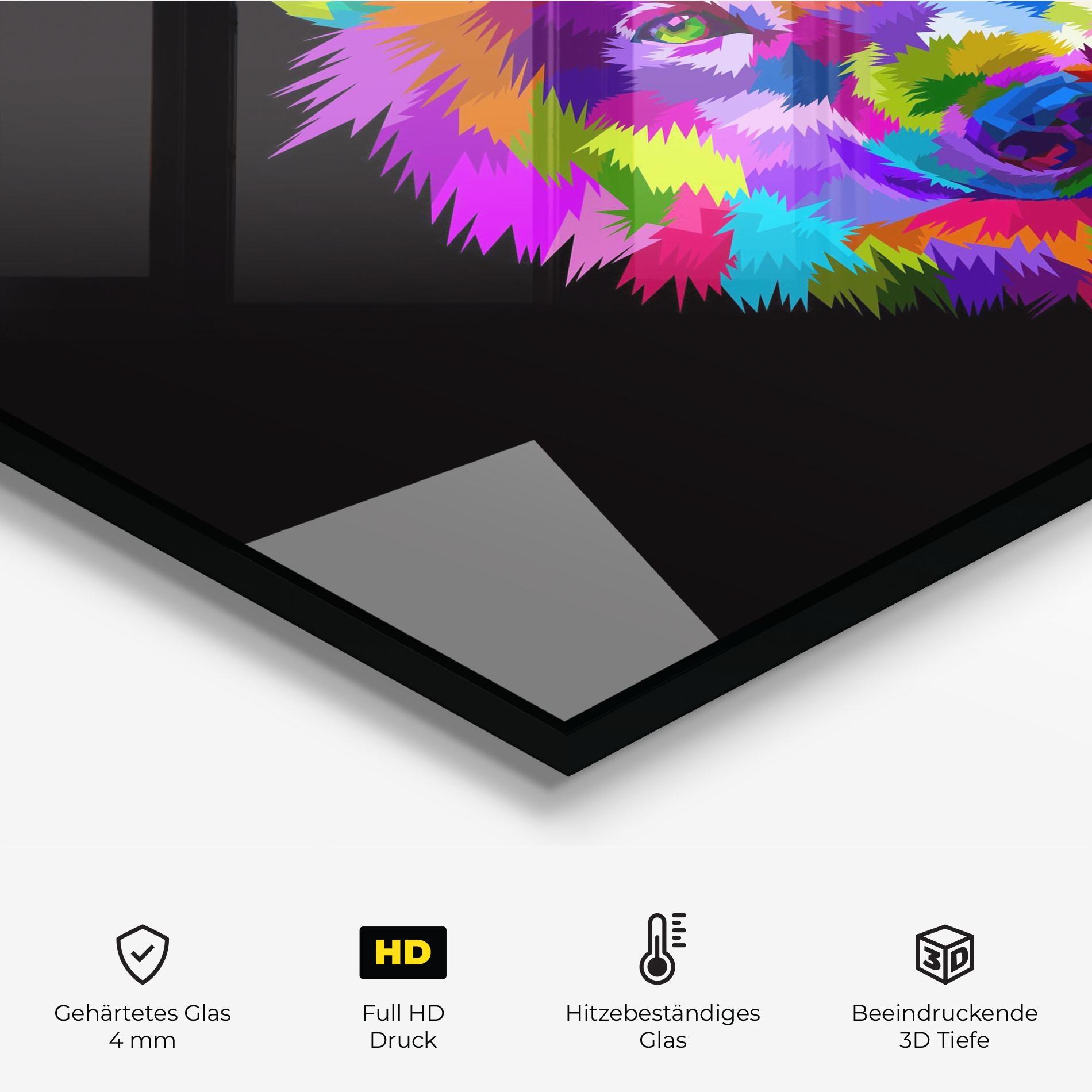 Küchenrückwand Glas Color Mix Wolf mockup 2