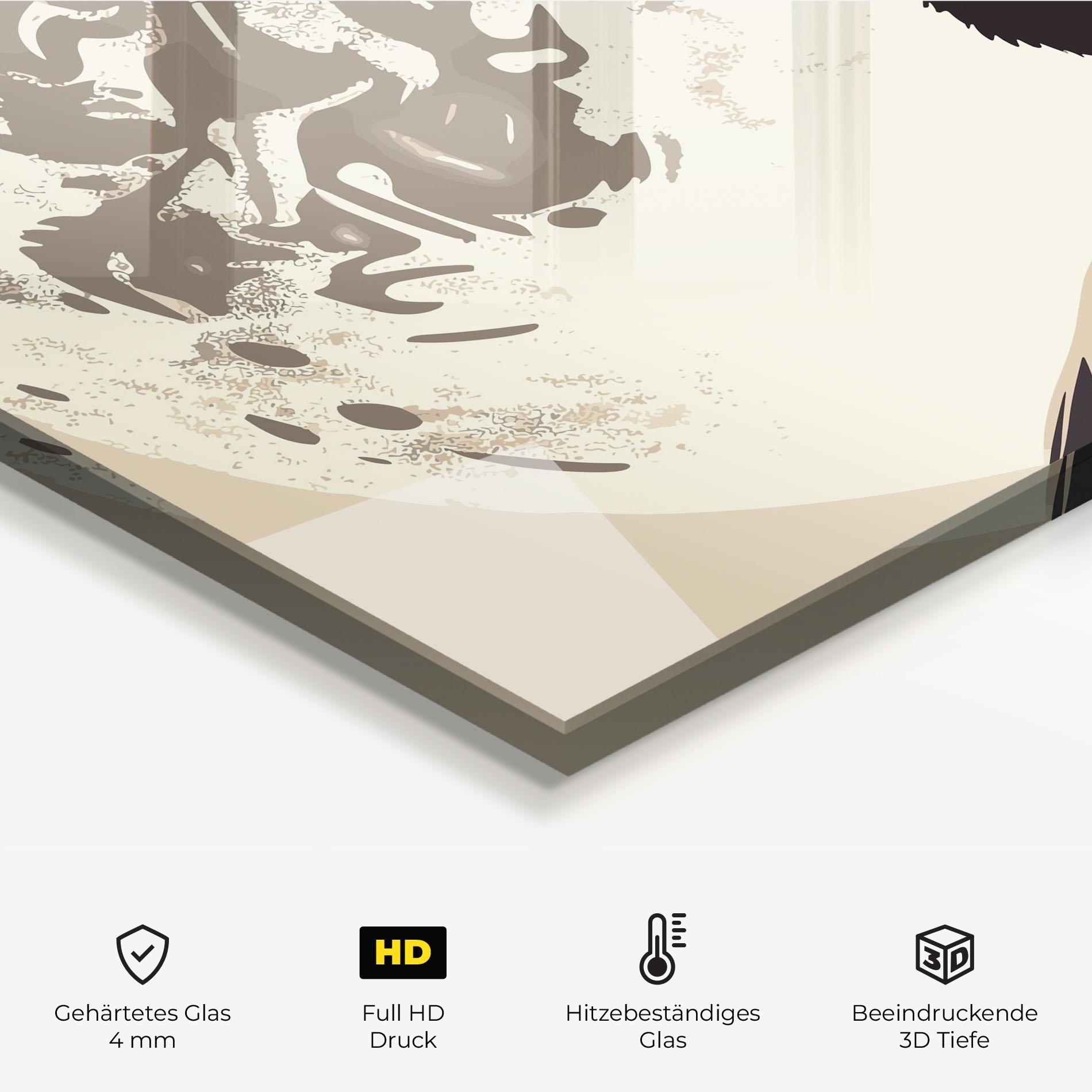 Küchenrückwand Glas Cream Moon Wolf mockup 2