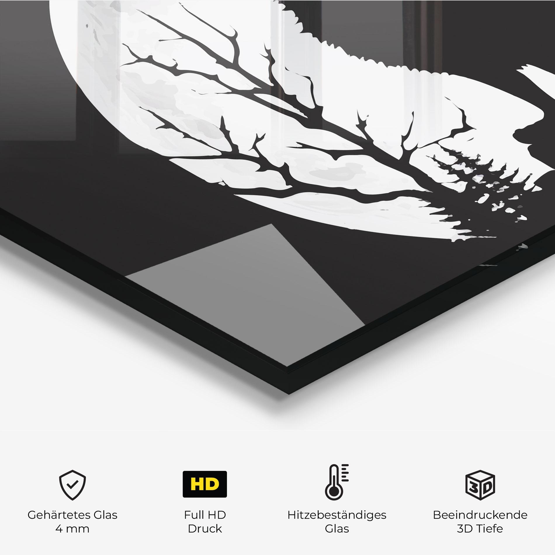 Küchenrückwand Glas Full Moon Wolf mockup 2