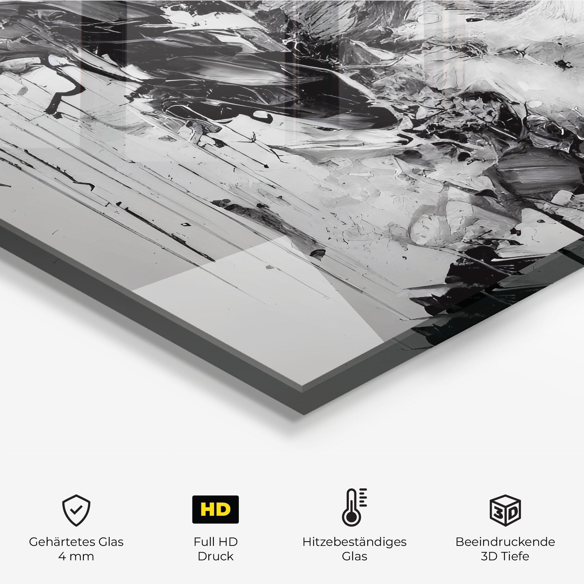 Küchenrückwand Glas Grey Wolf Portrait mockup 2