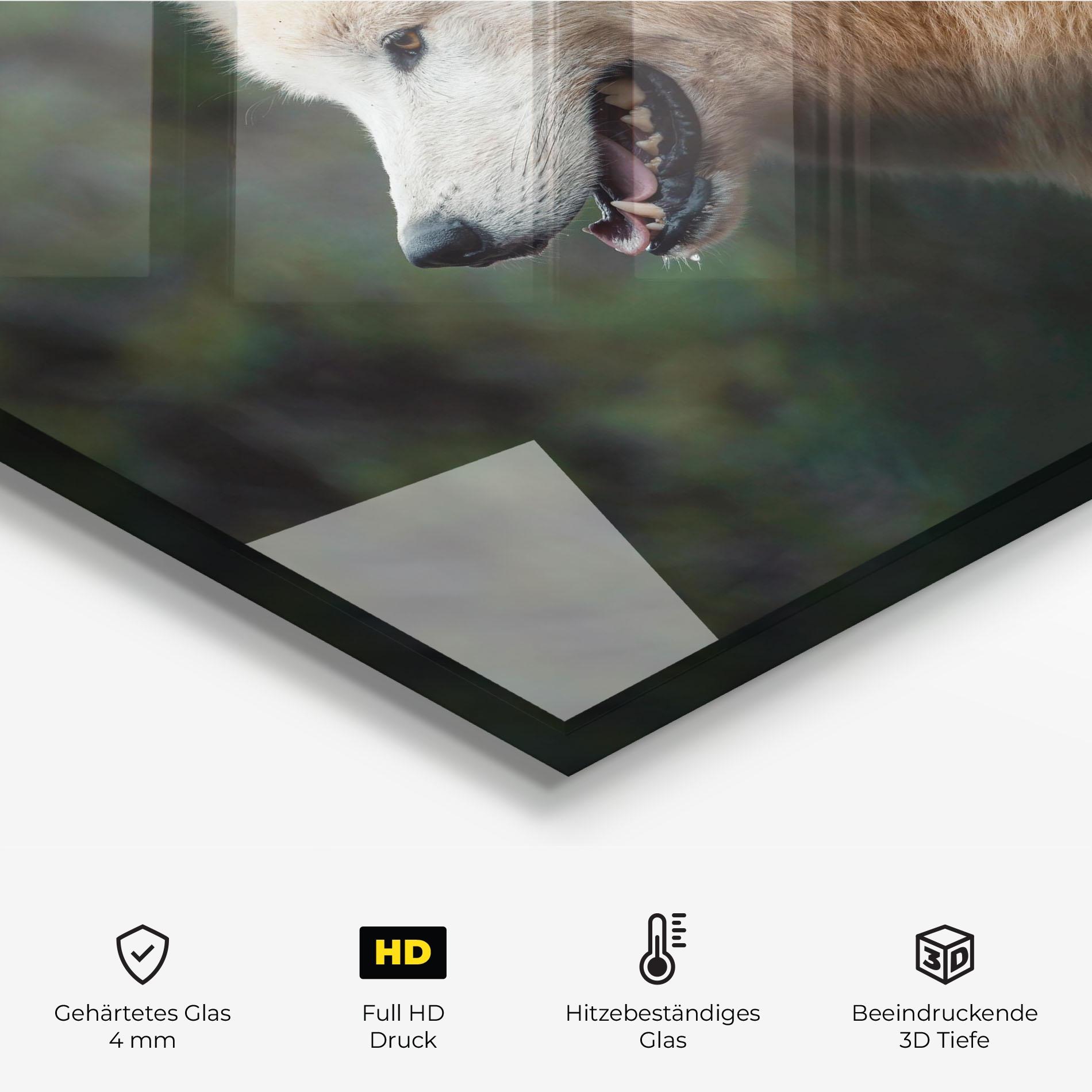 Küchenrückwand Glas White Alpha Wolf mockup 2