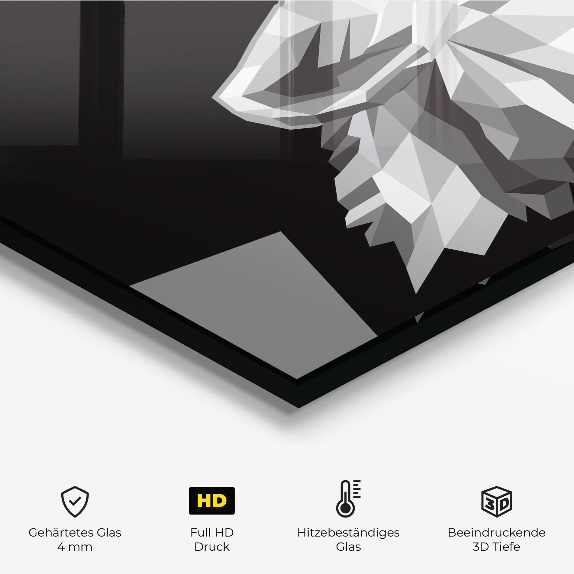 Küchenrückwand Glas Wolf Singing mockup 2