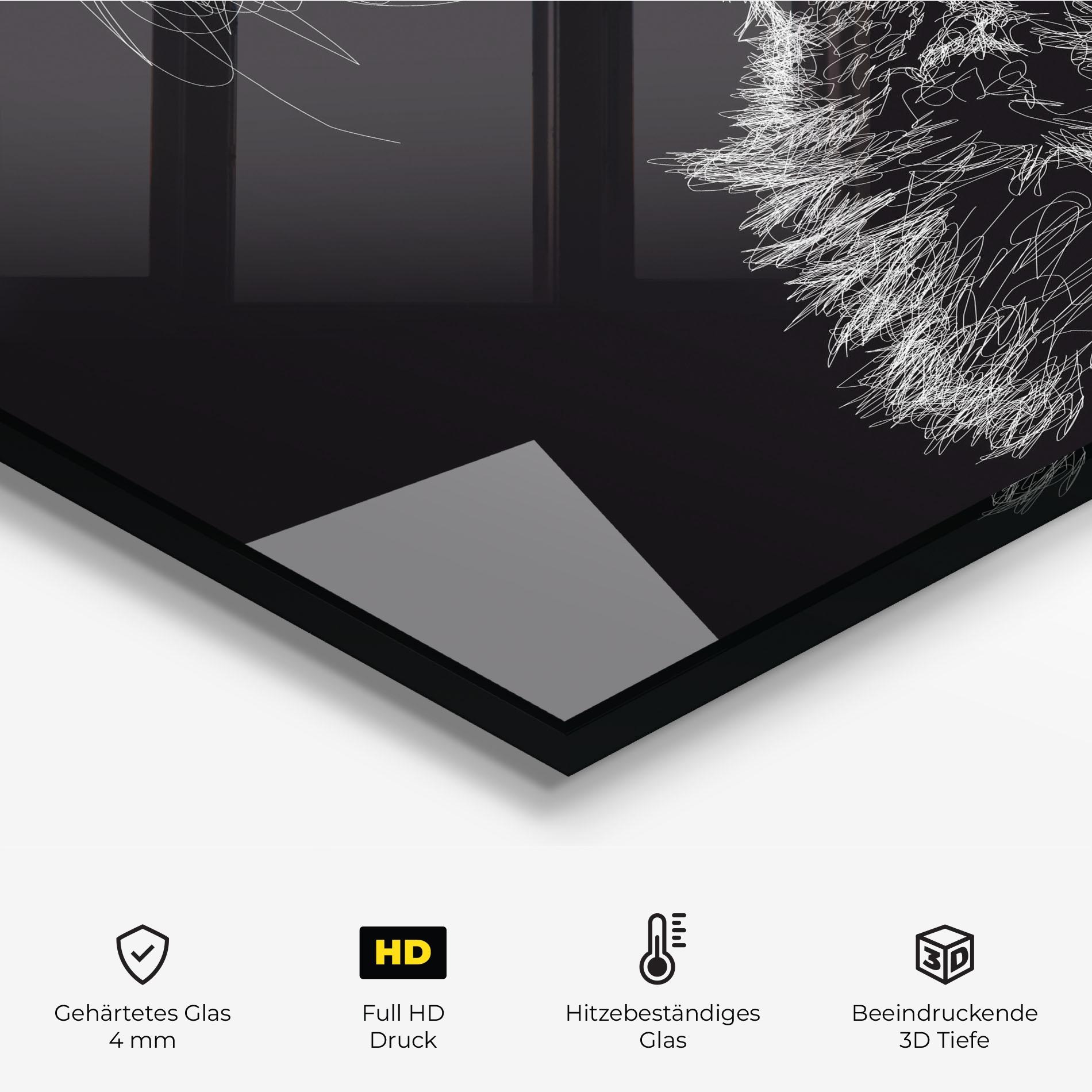 Küchenrückwand Glas Wolf White Line mockup 2