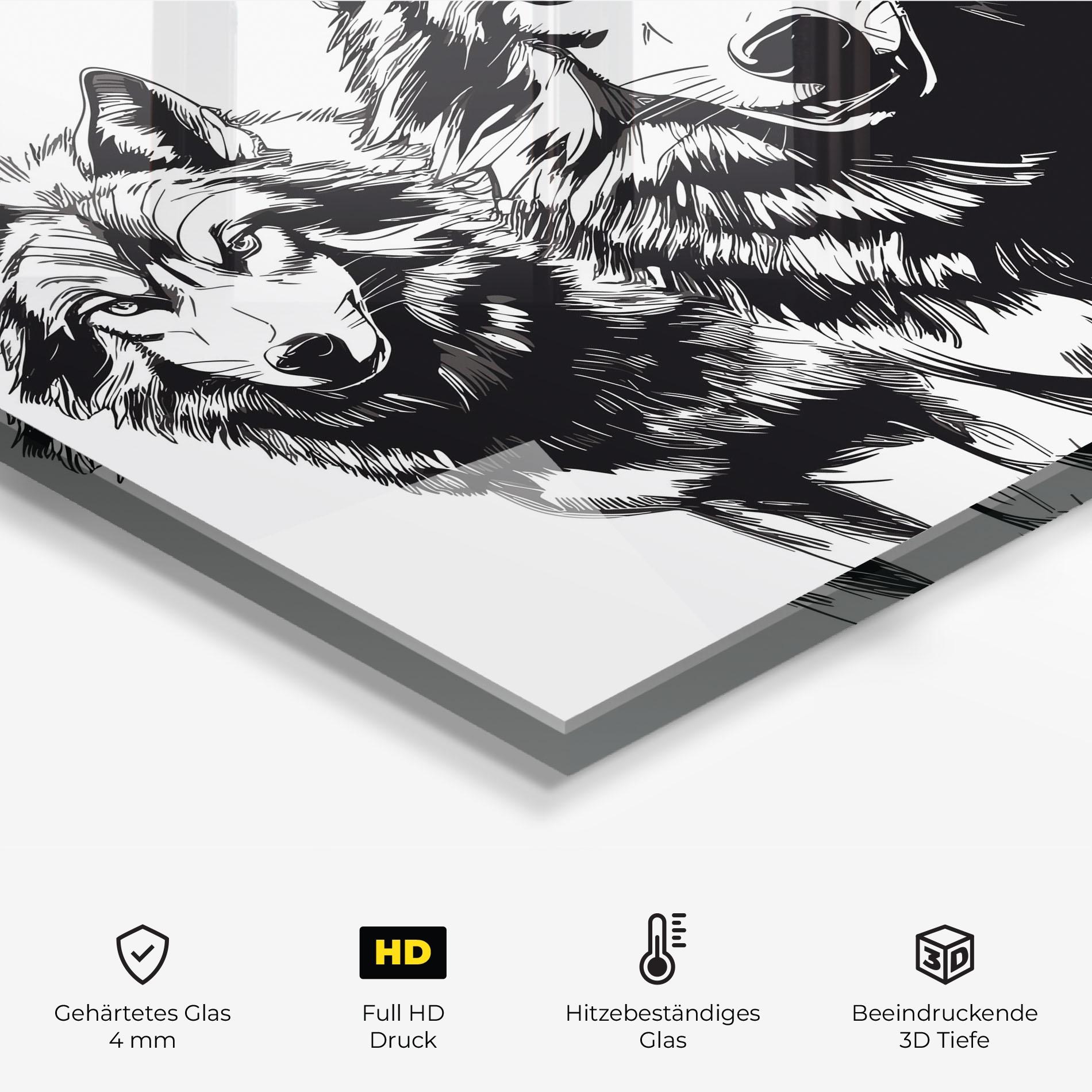 Küchenrückwand Glas Wolves mockup 2