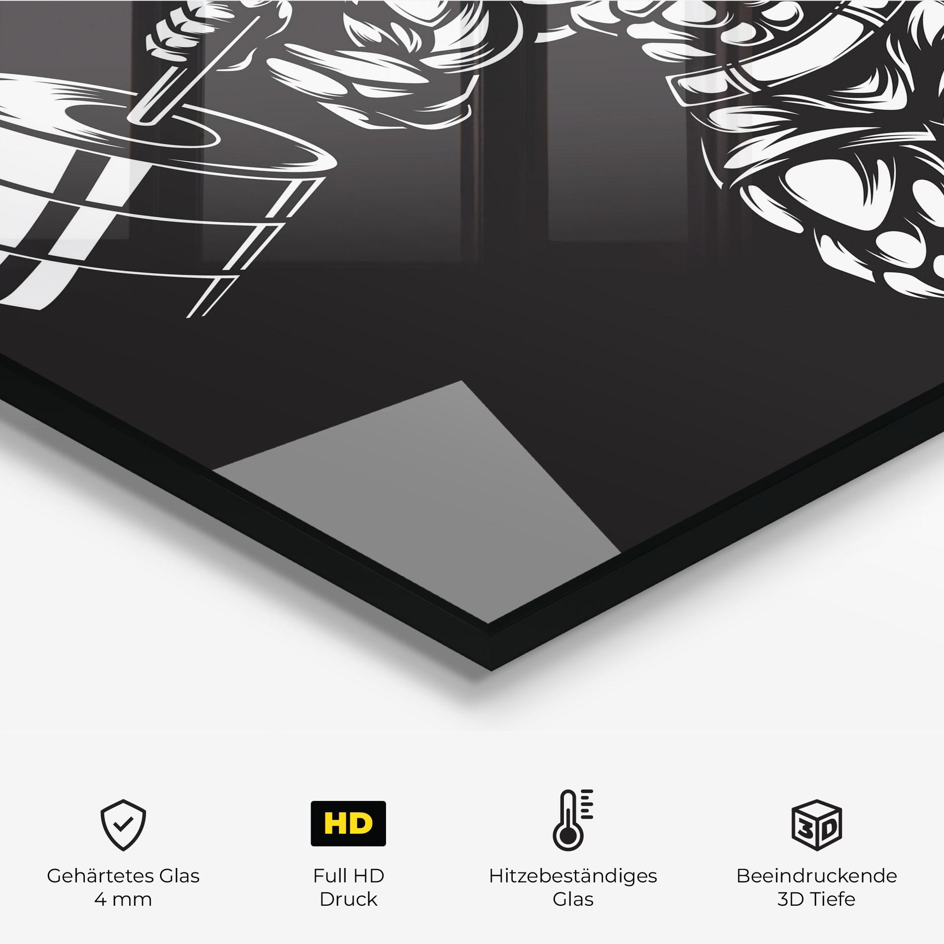 Küchenrückwand Glas Work Out Wolf mockup 2