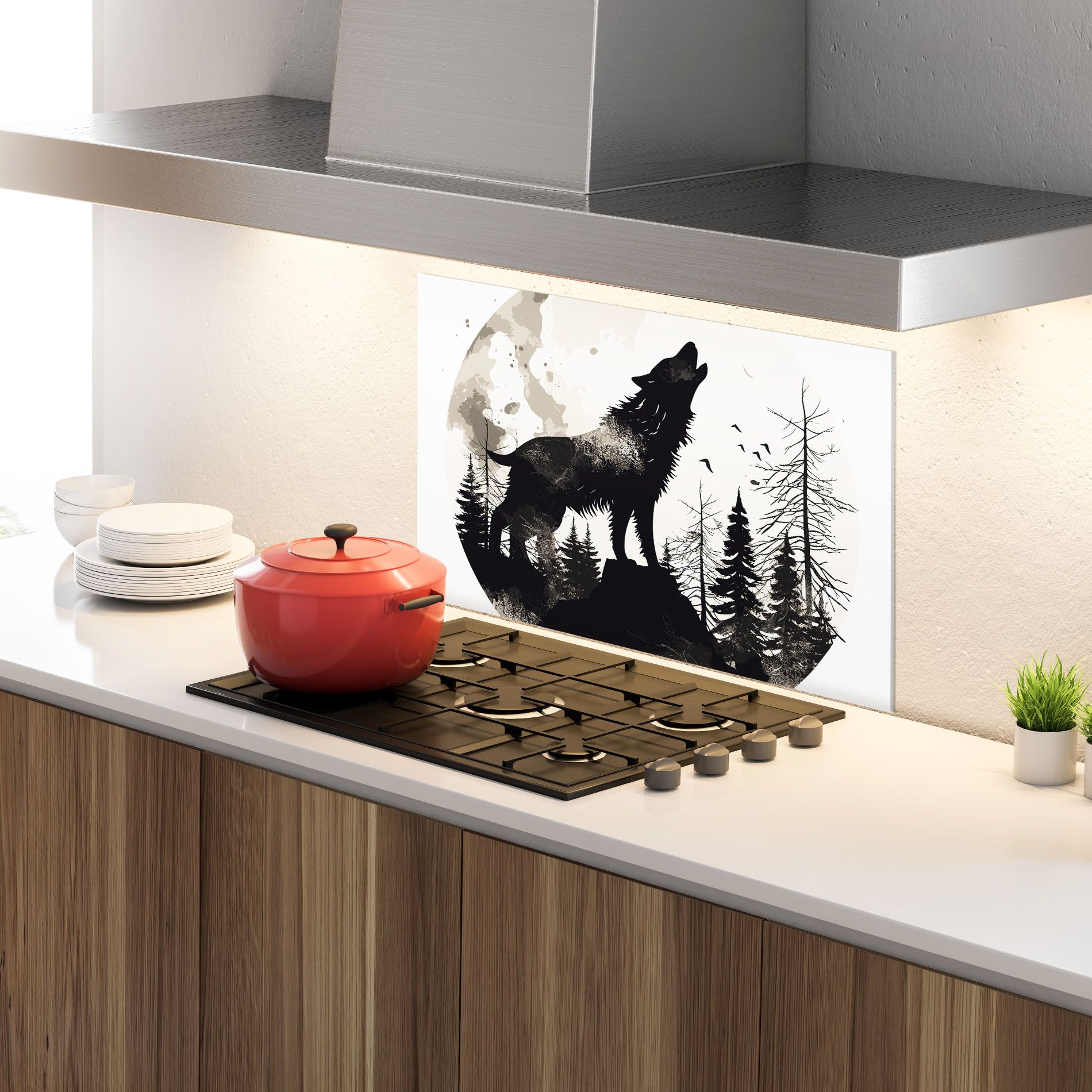 Black On Cream Wolf mockup 4