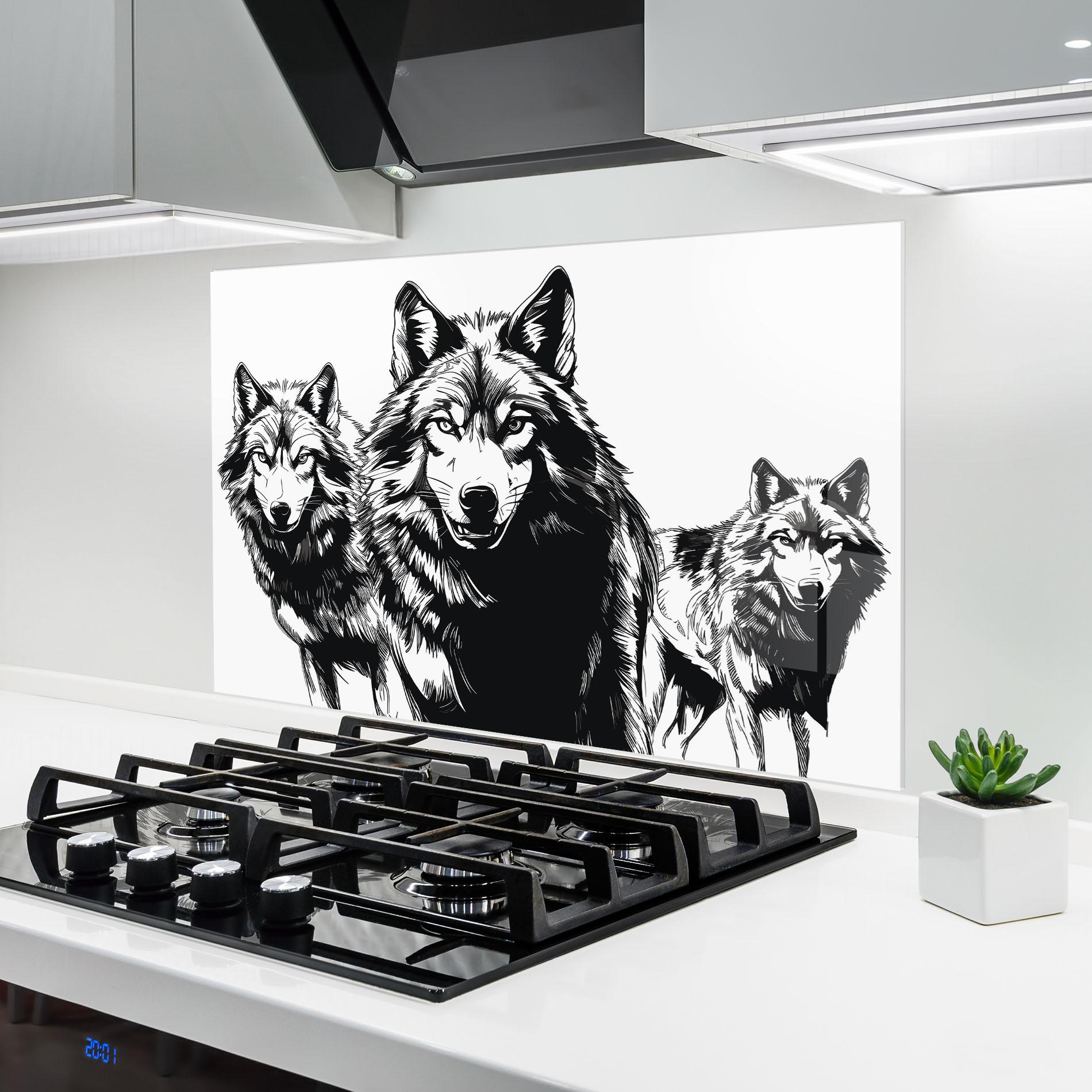 Küchenrückwand Glas Wolves mockup 6