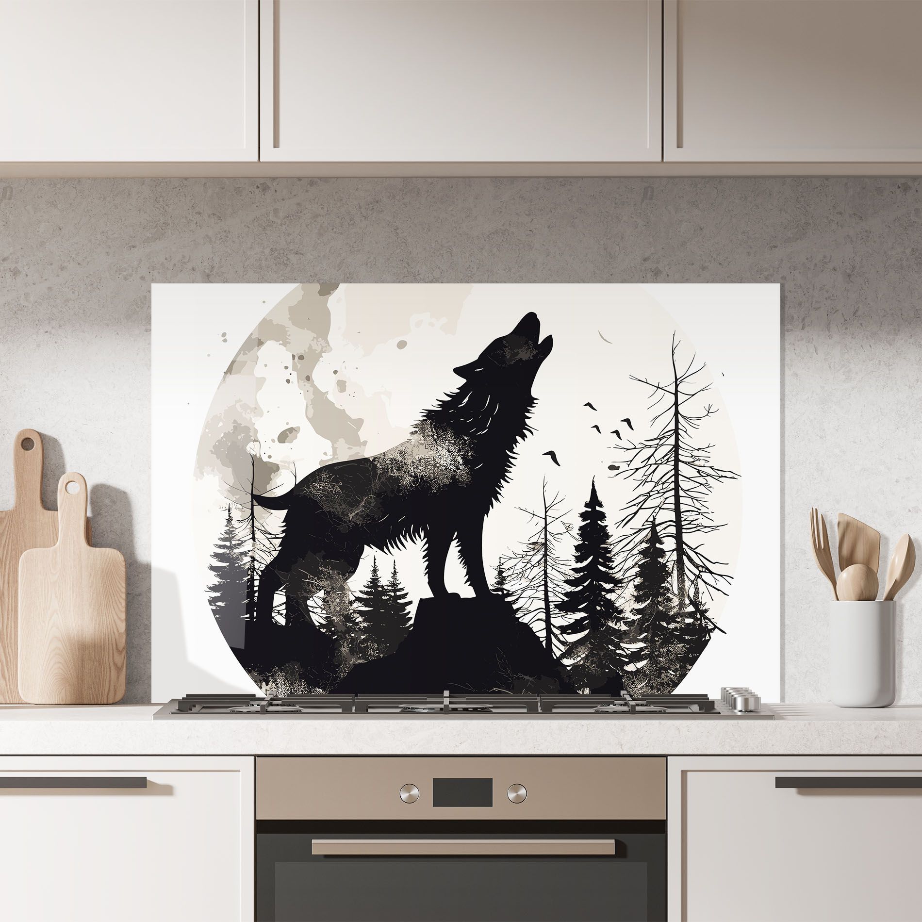 Black On Cream Wolf mockup 7