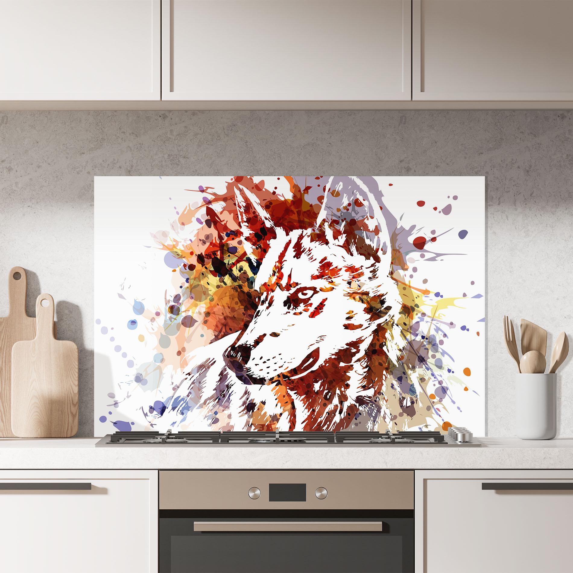 Küchenrückwand Glas Wolf Splash mockup 7