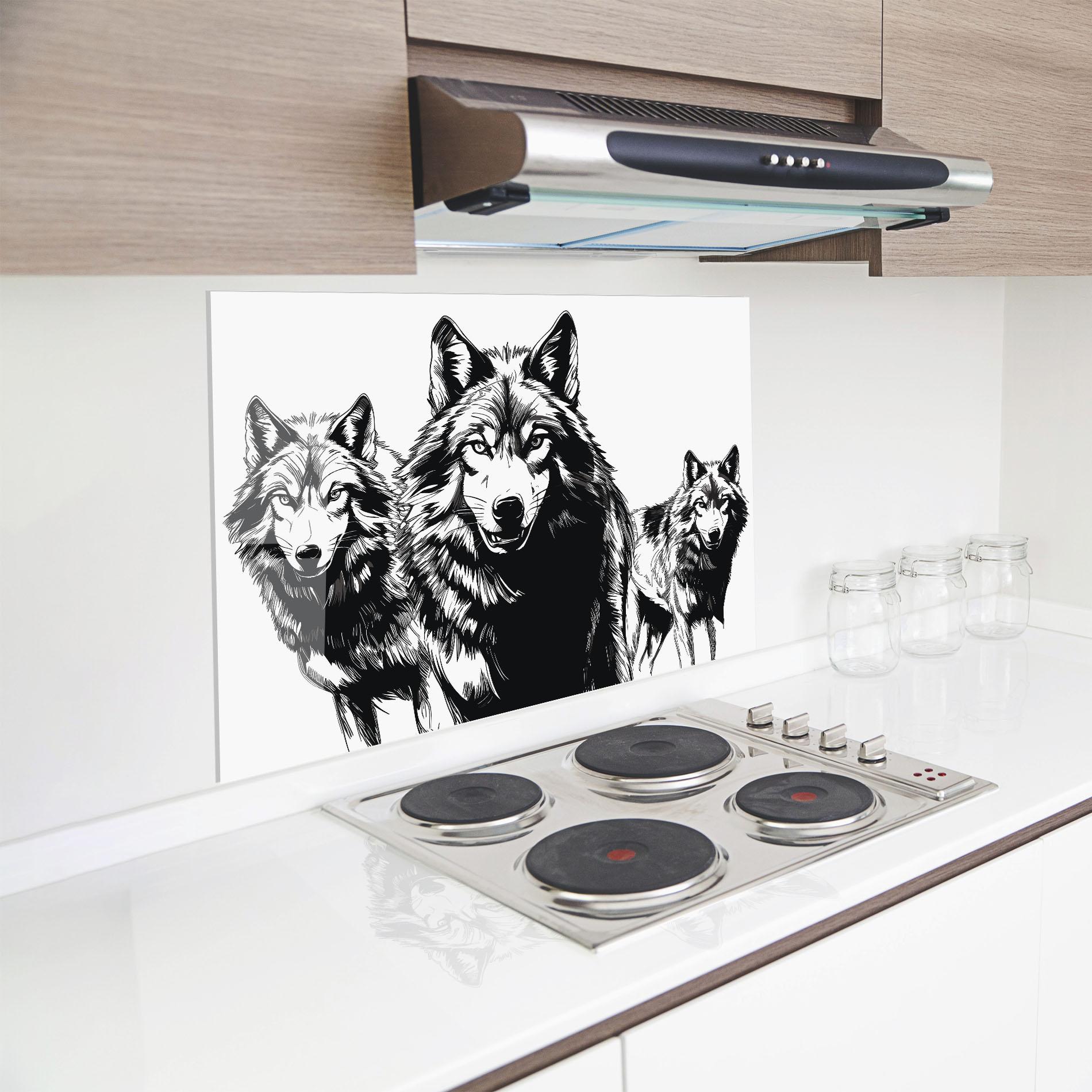 Küchenrückwand Glas Wolves mockup 8