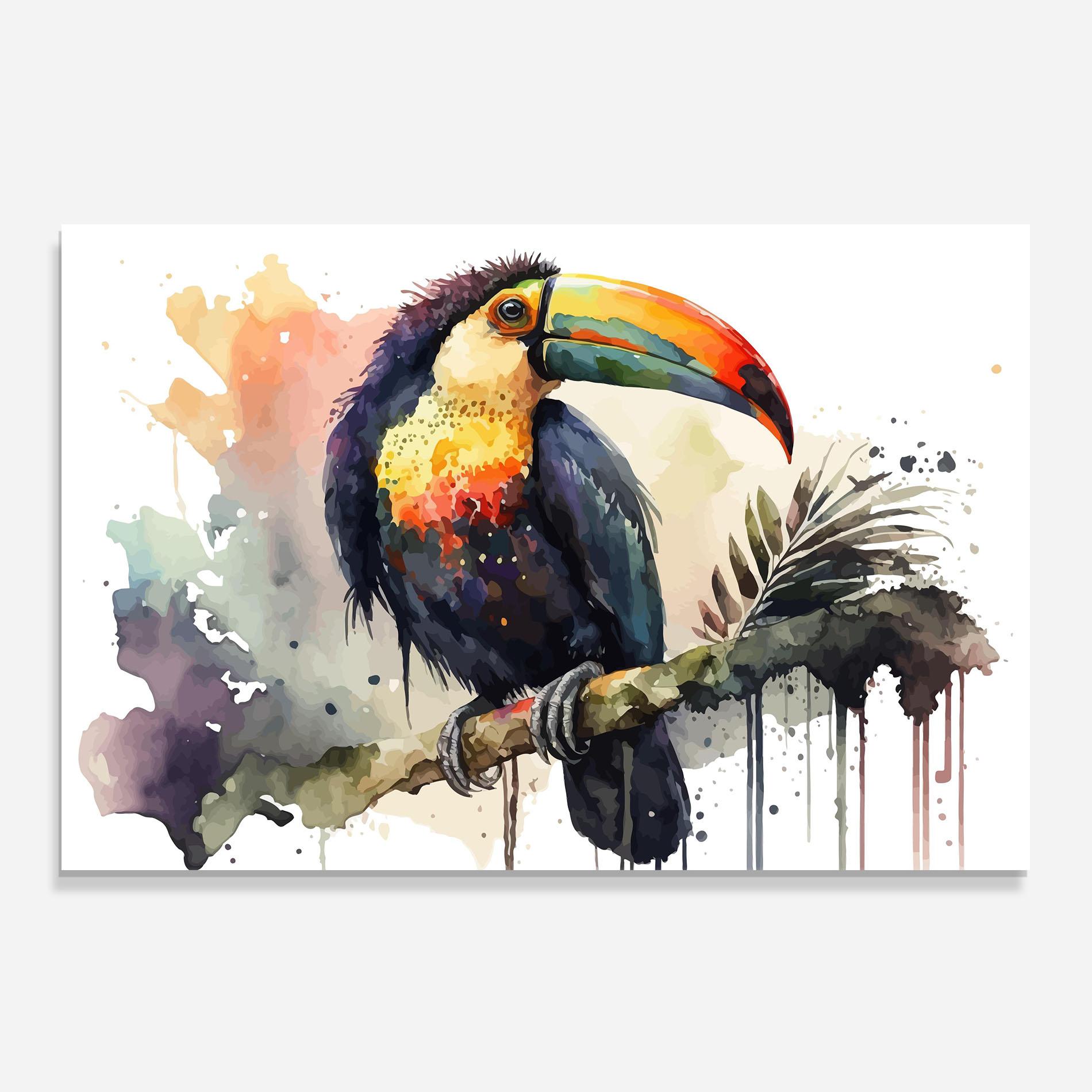 Küchenrückwand Glas Beautiful Toucan Art mockup 0