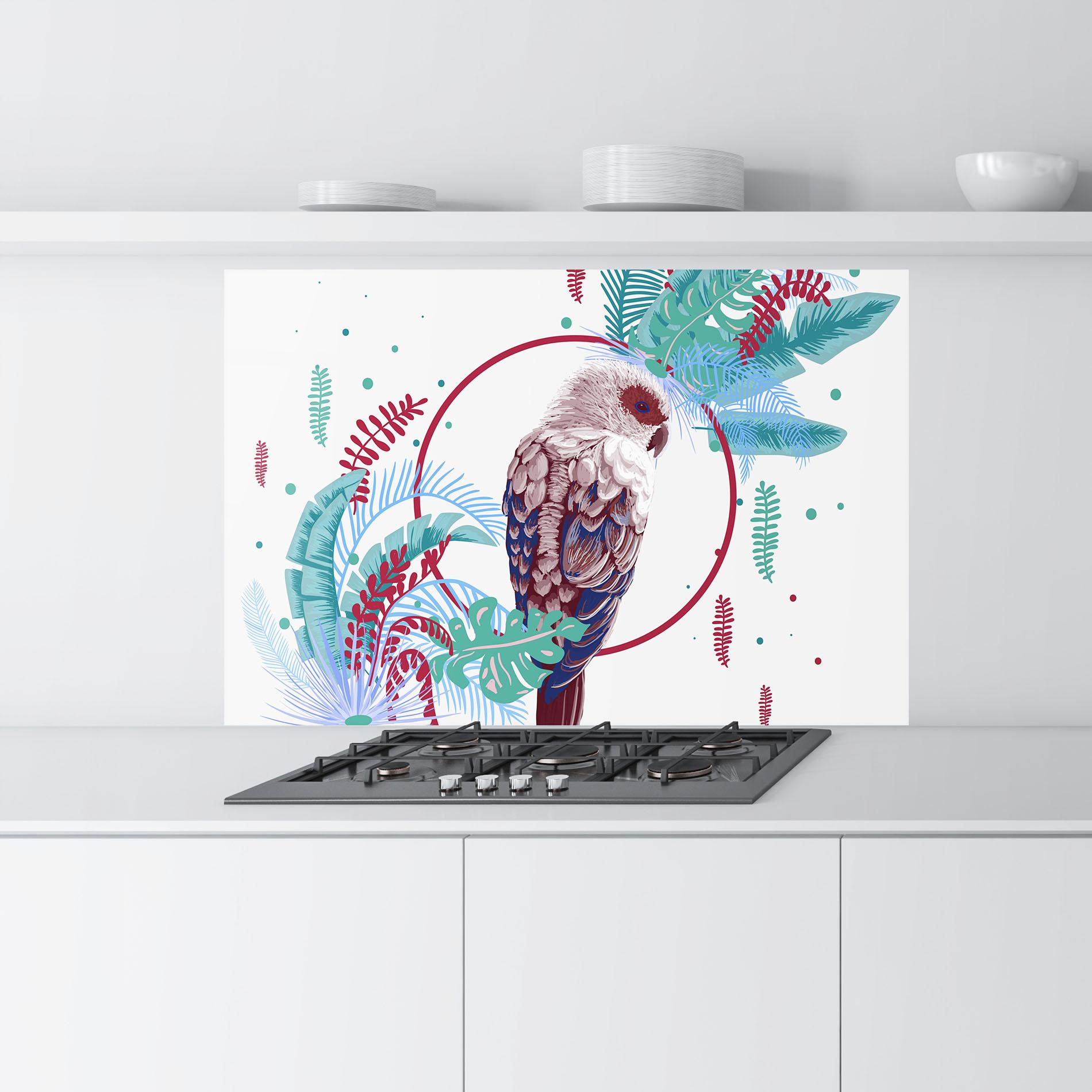 Küchenrückwand Glas Bright Bird mockup 9