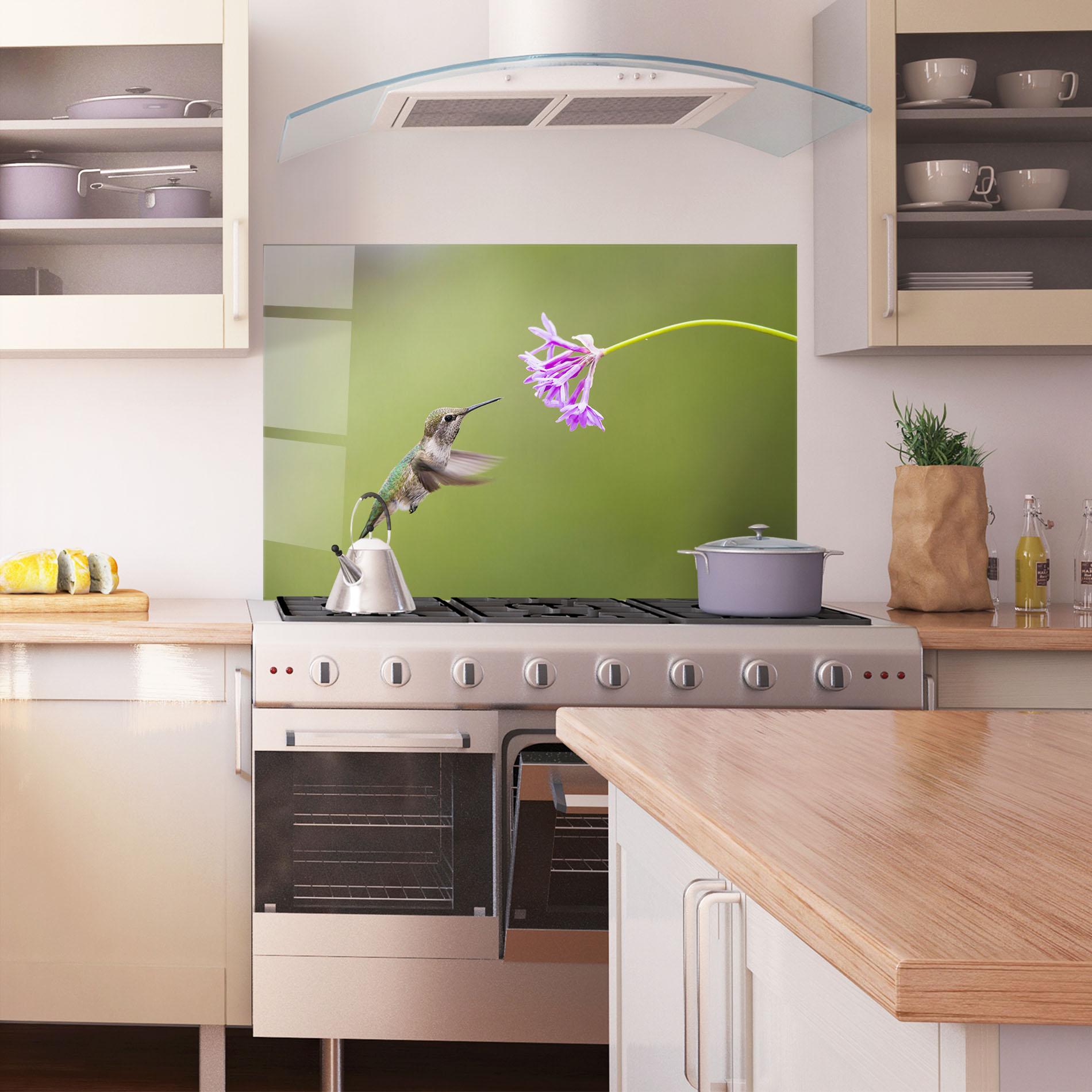 Küchenrückwand Glas Cute Hummingbird mockup 1