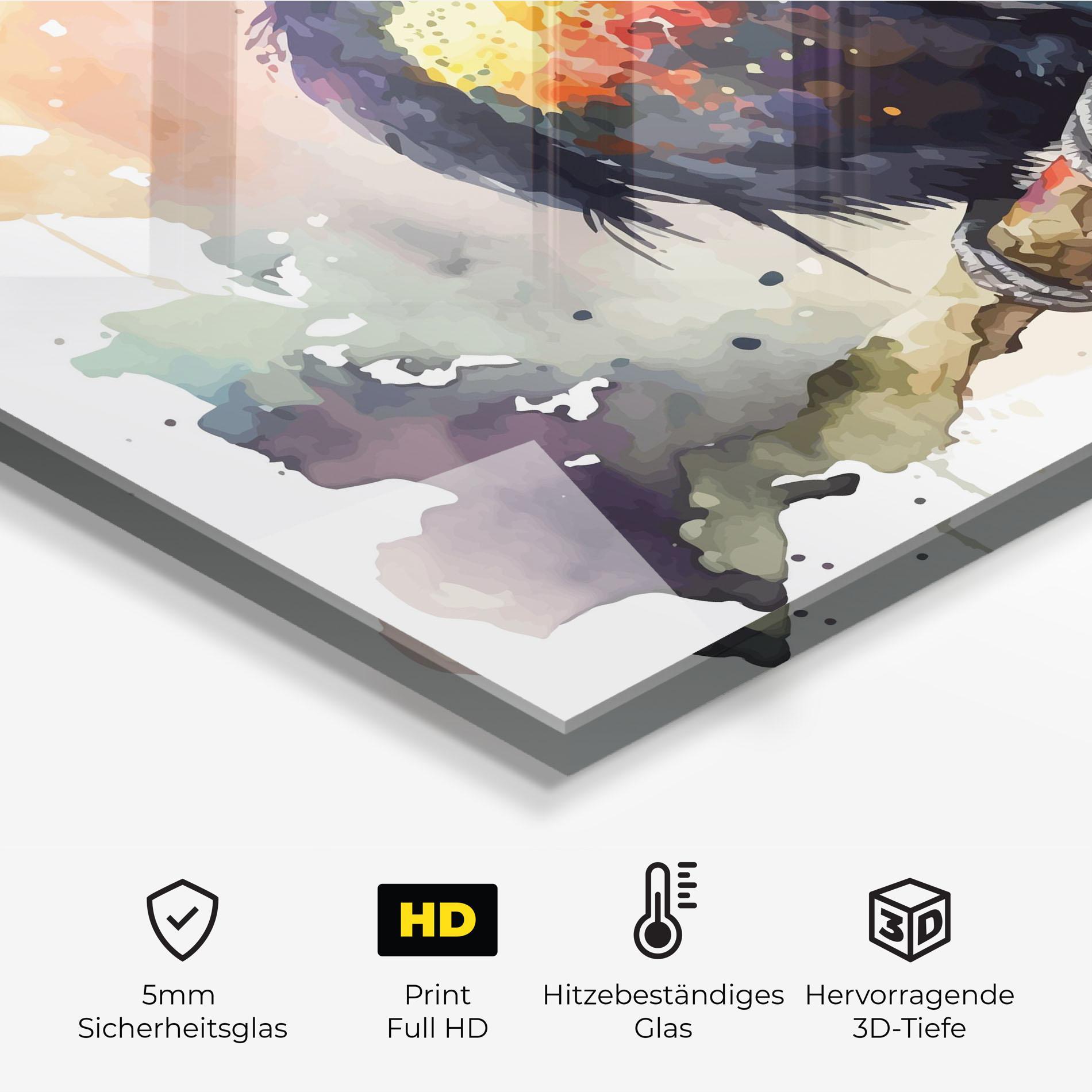 Küchenrückwand Glas Beautiful Toucan Art mockup 2