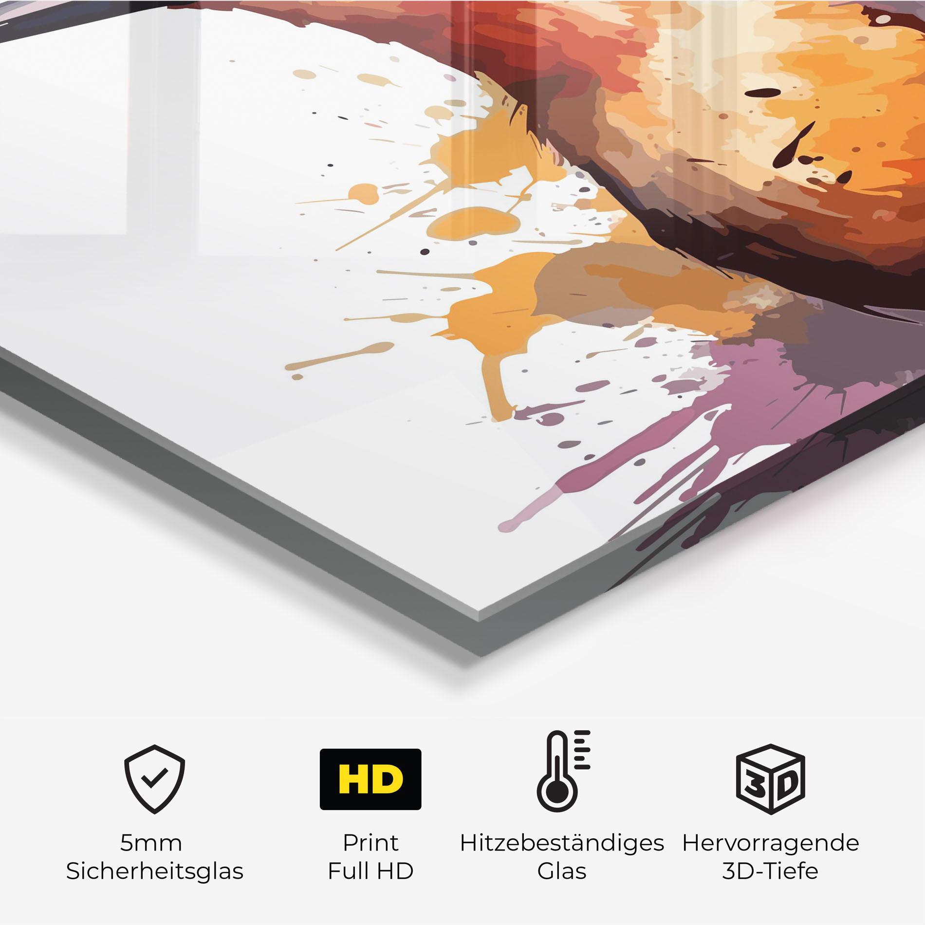 Küchenrückwand Glas Brush Style Bird mockup 2