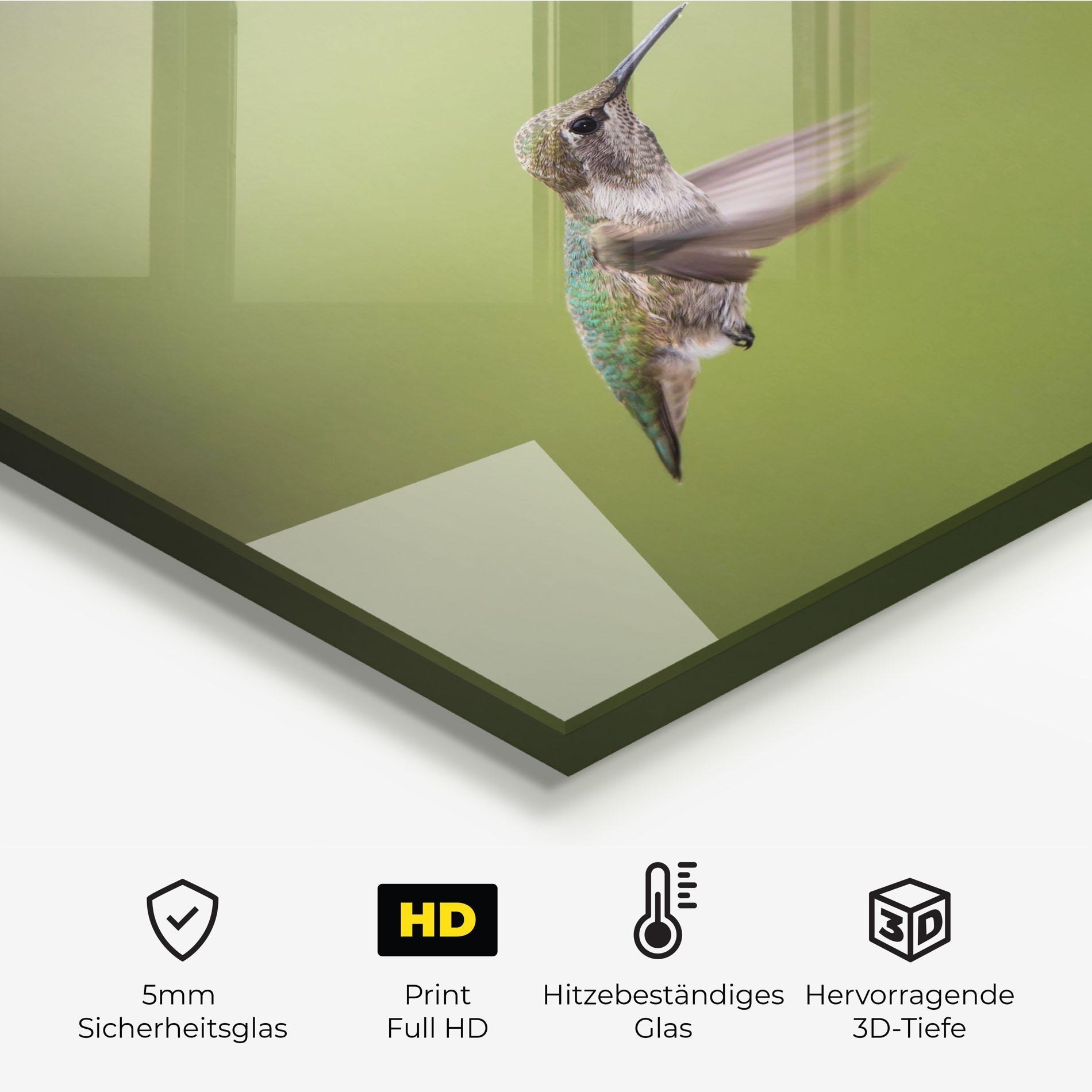 Küchenrückwand Glas Cute Hummingbird mockup 2