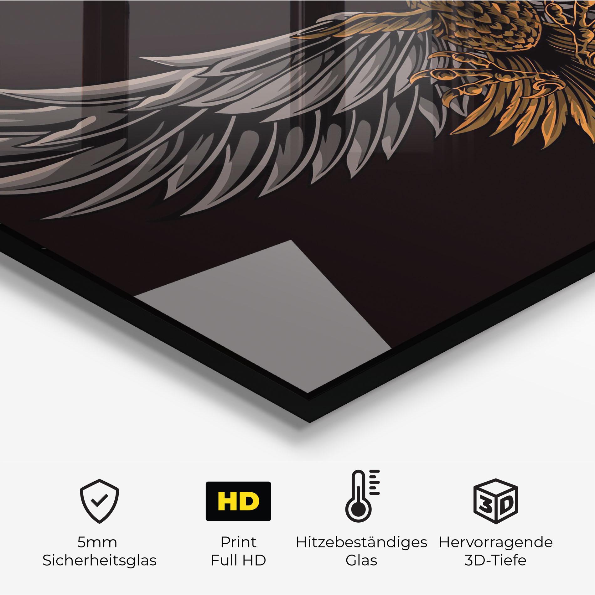 Küchenrückwand Glas Flapping Wings mockup 2