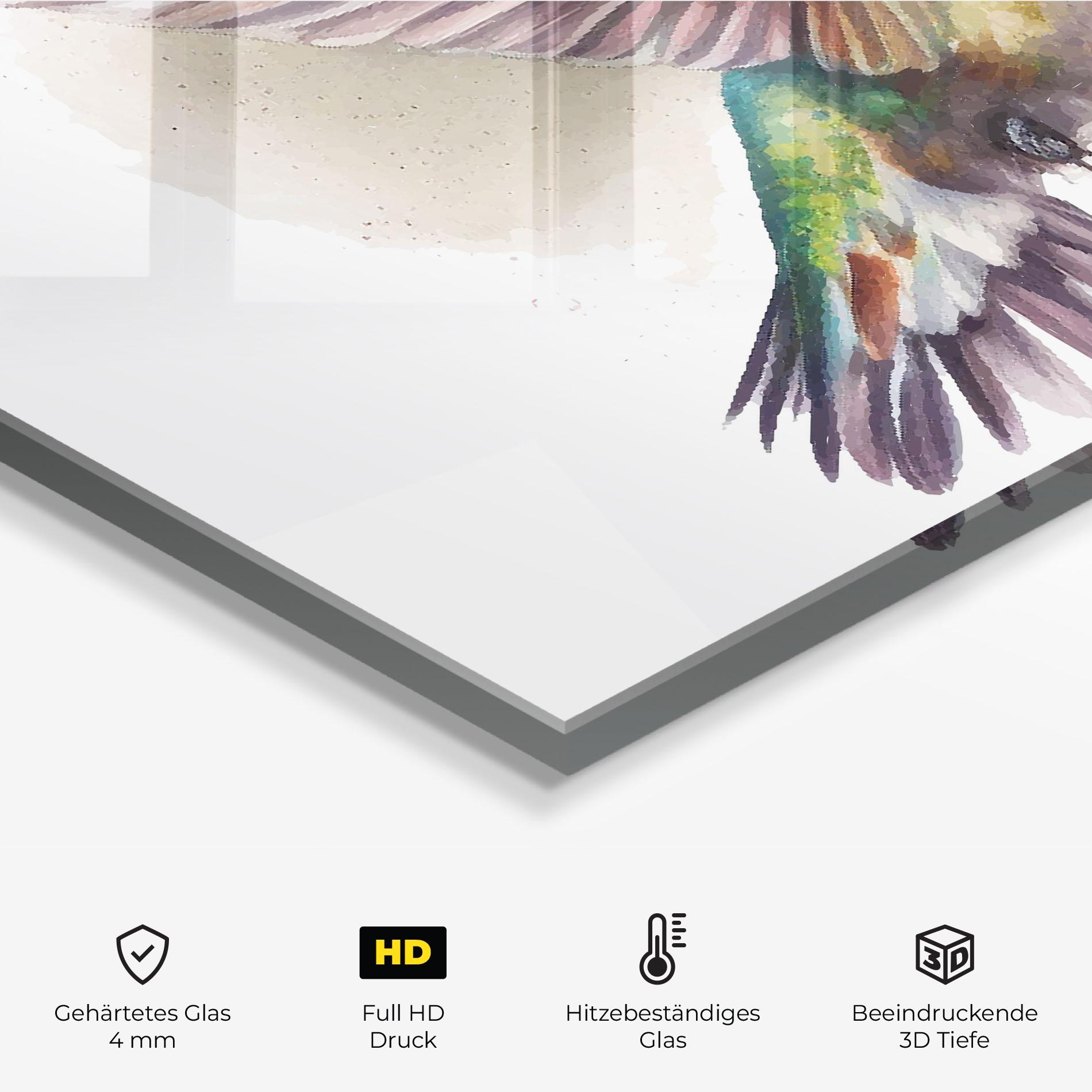 Küchenrückwand Glas Beautiful Bird mockup 2