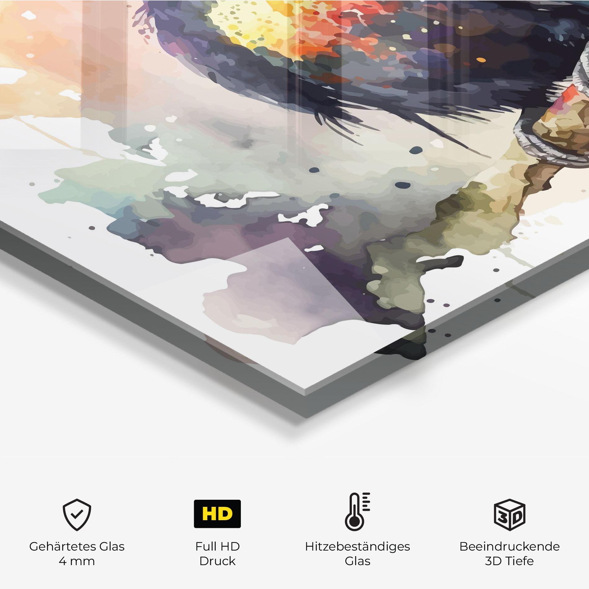 Küchenrückwand Glas Beautiful Toucan Art mockup 2