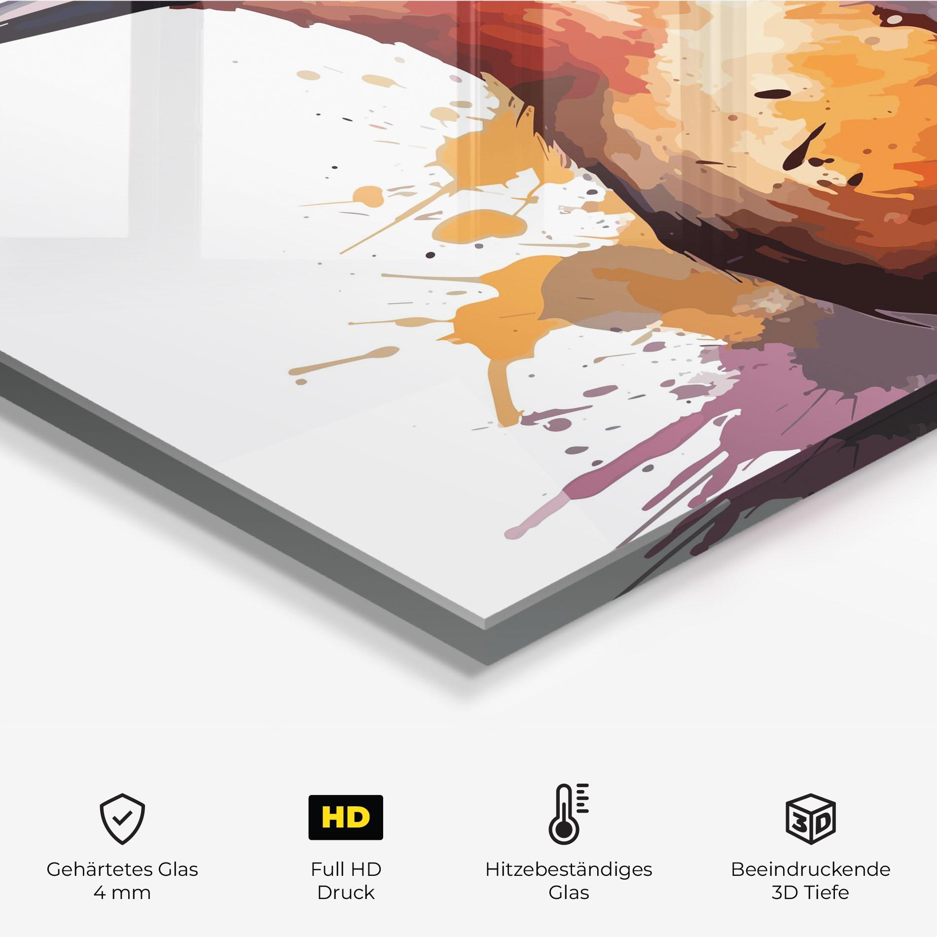 Küchenrückwand Glas Brush Style Bird mockup 2