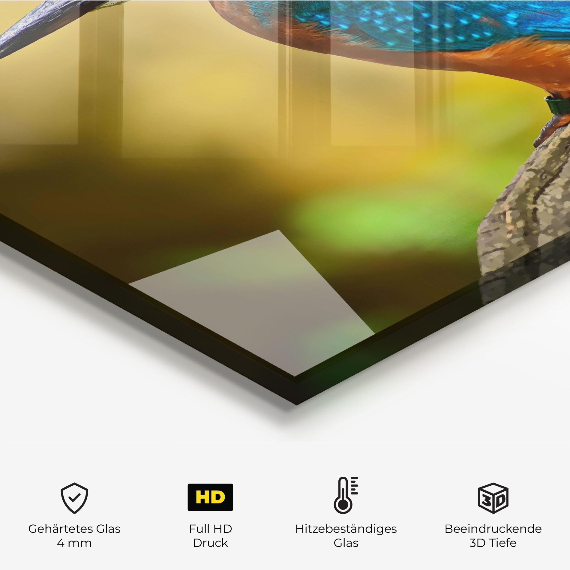 Küchenrückwand Glas Cute Blue Bird mockup 2