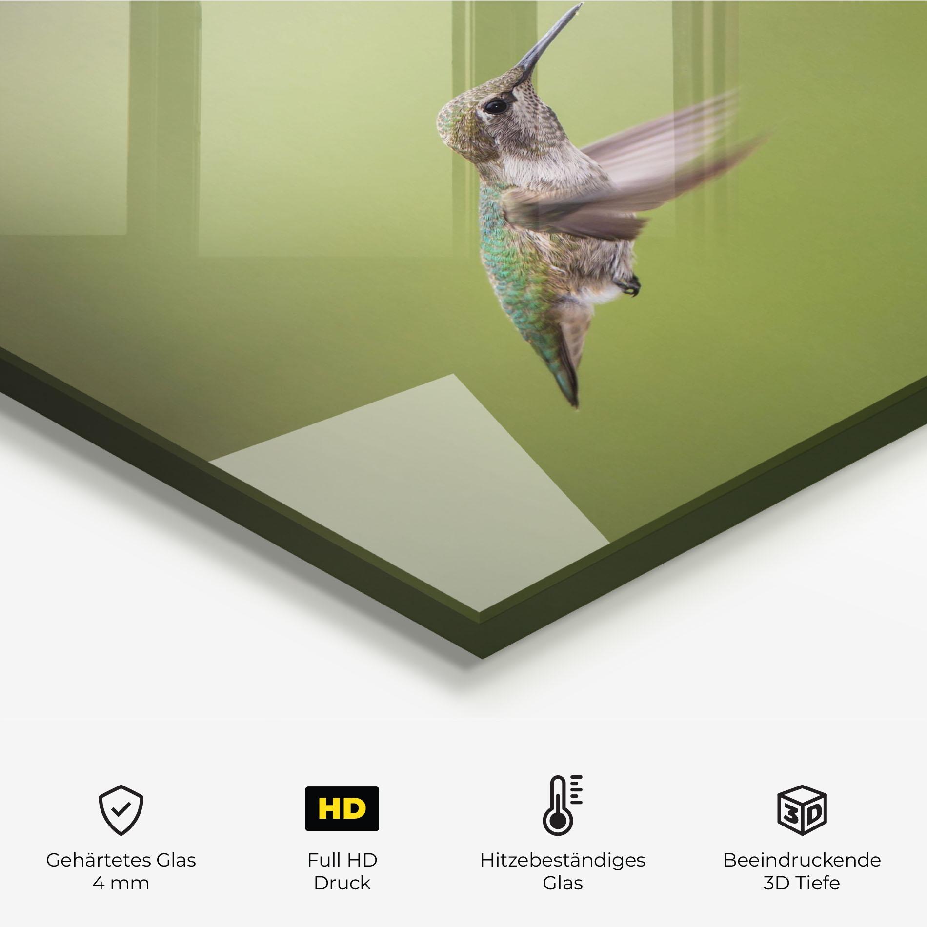 Küchenrückwand Glas Cute Hummingbird mockup 2
