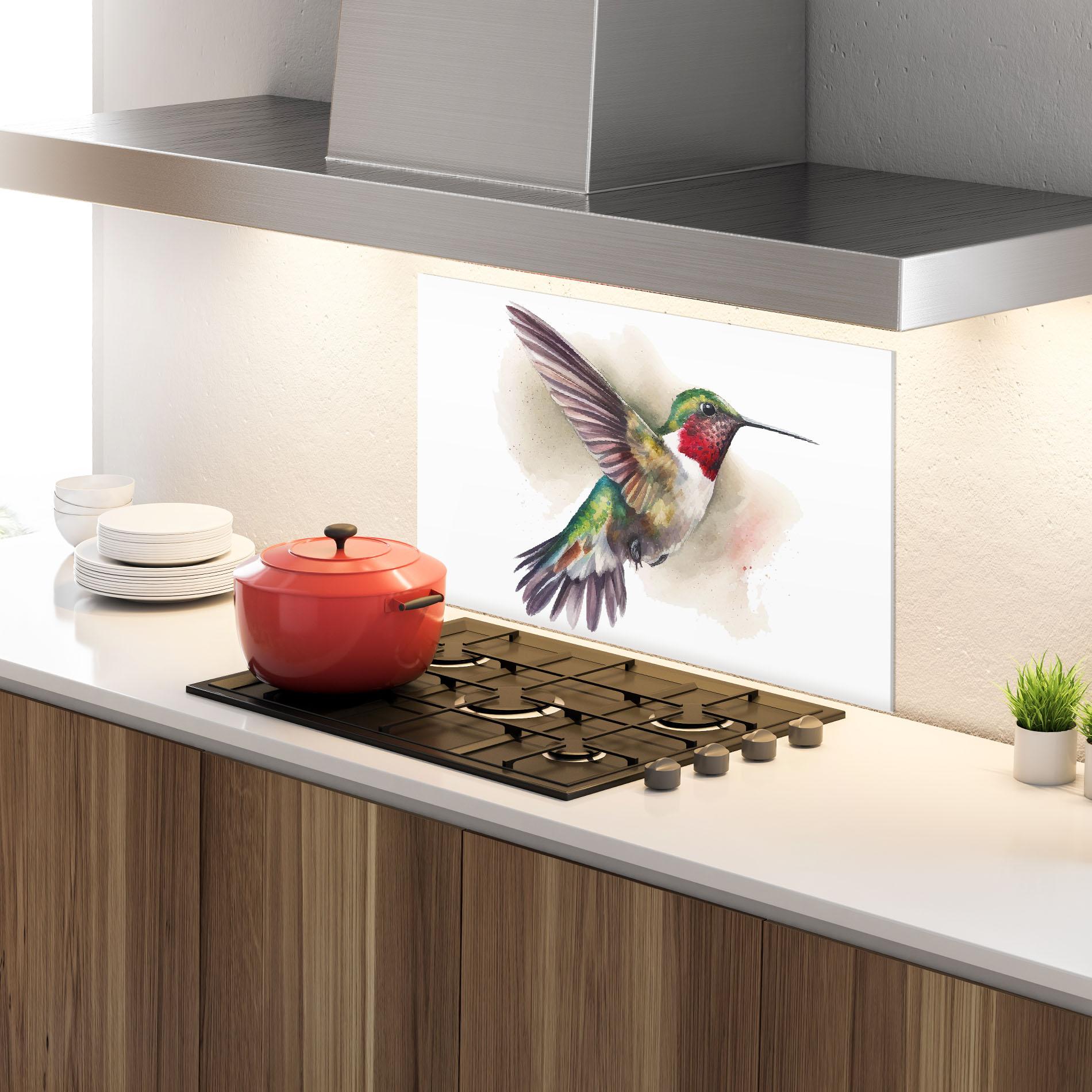 Küchenrückwand Glas Beautiful Bird mockup 4