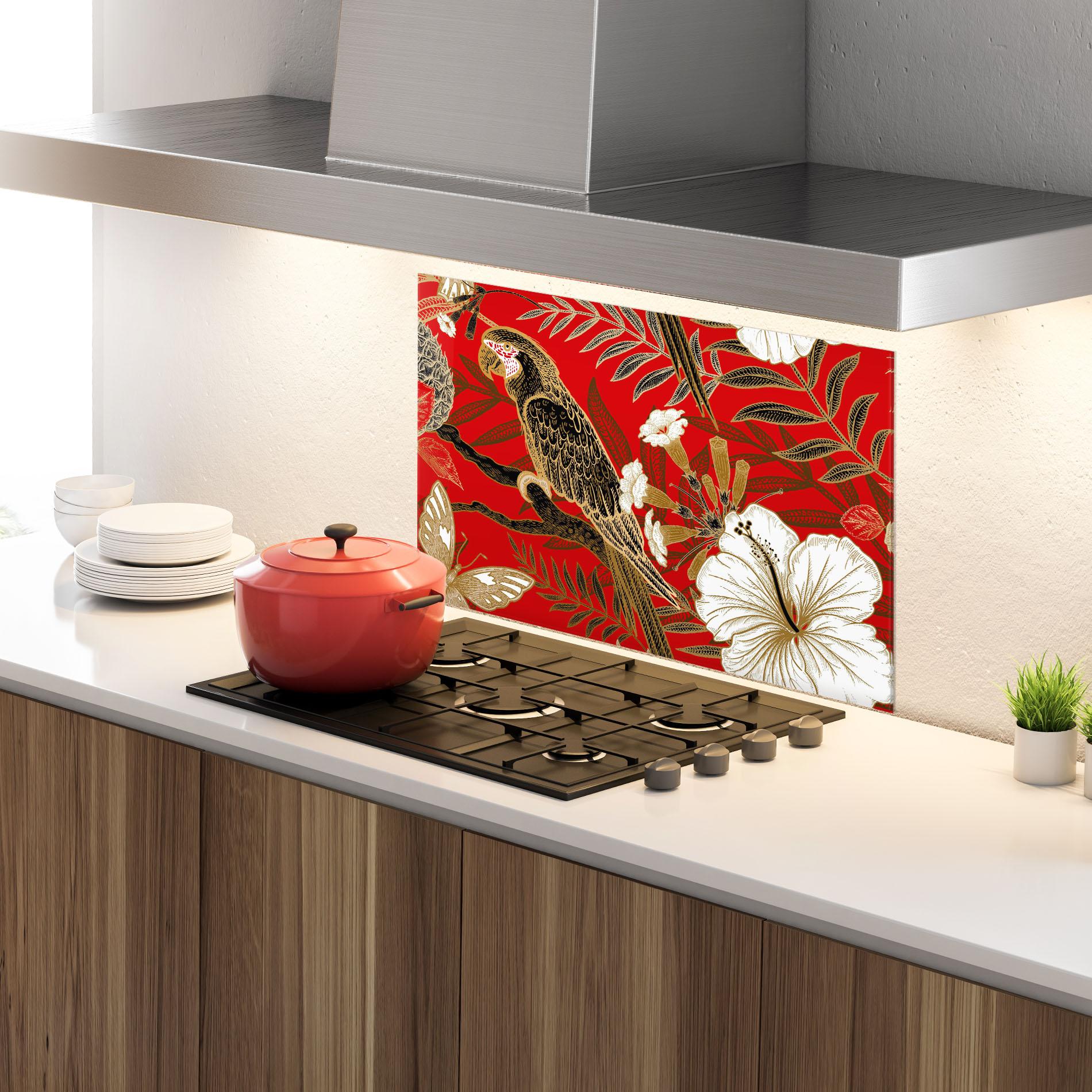 Küchenrückwand Glas Gold Red Carrot mockup 4