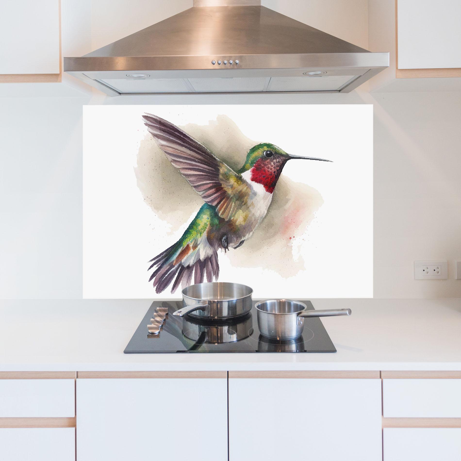 Küchenrückwand Glas Beautiful Bird mockup 5