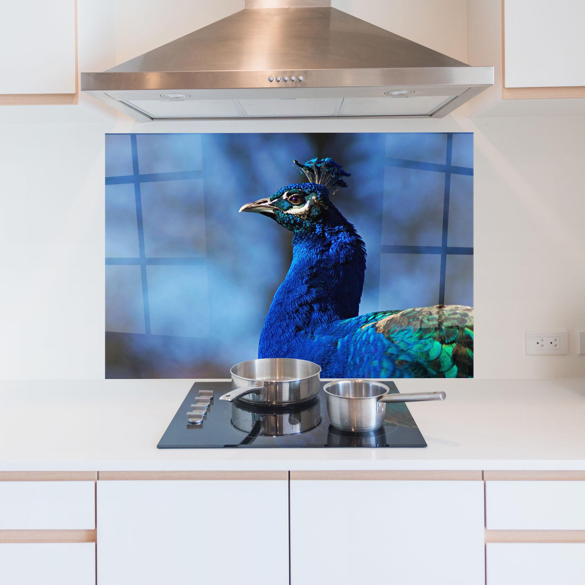 Küchenrückwand Glas Blue Bird mockup 5