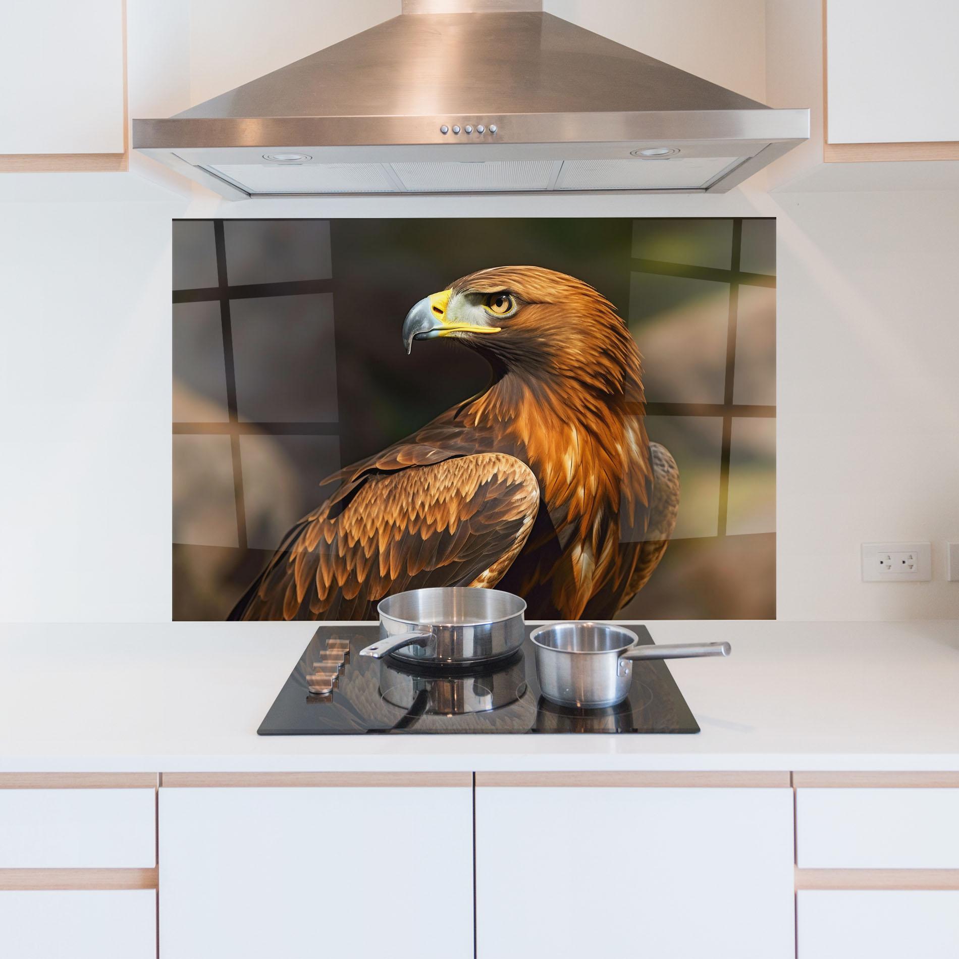 Küchenrückwand Glas Brown Eagle mockup 5