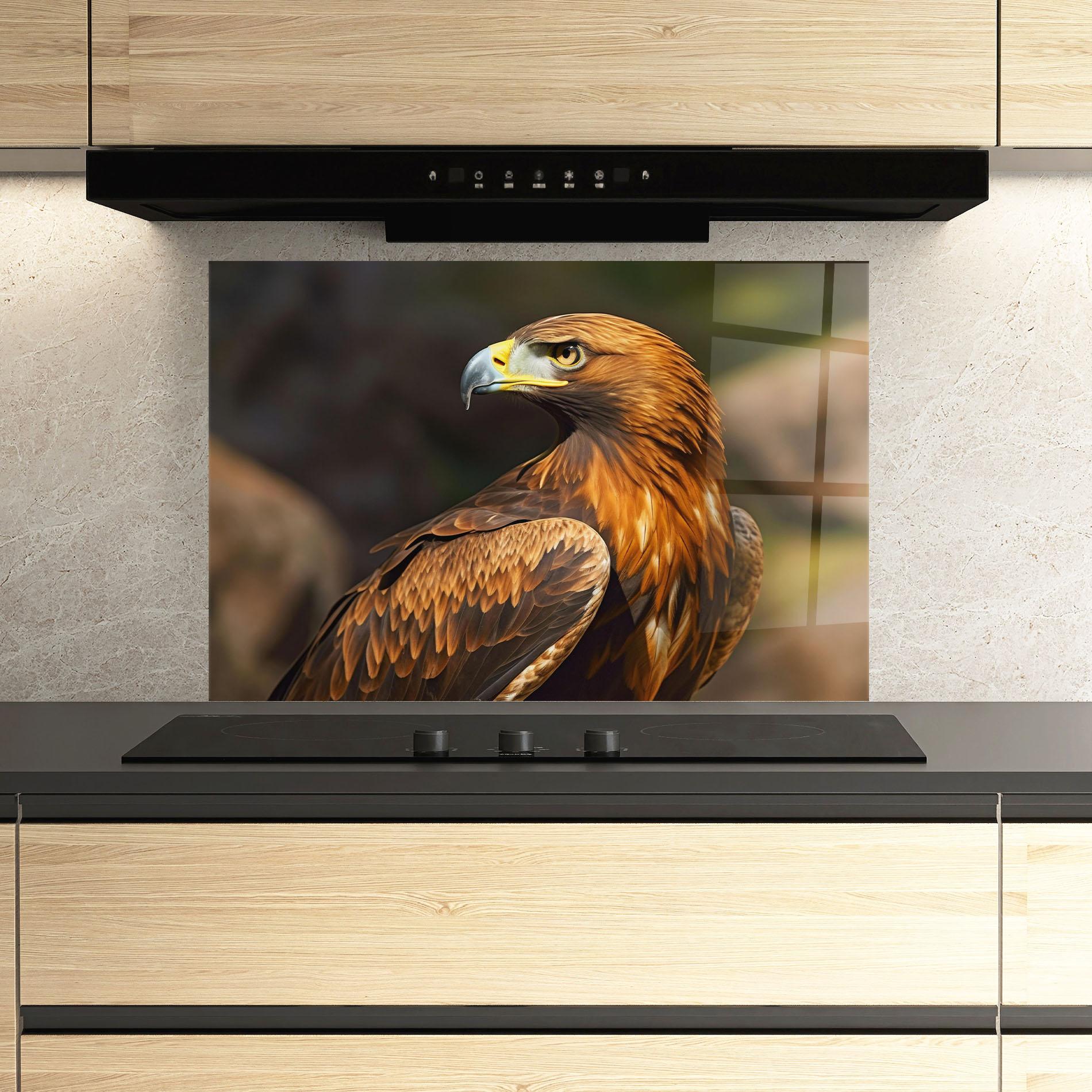 Küchenrückwand Glas Brown Eagle mockup 3