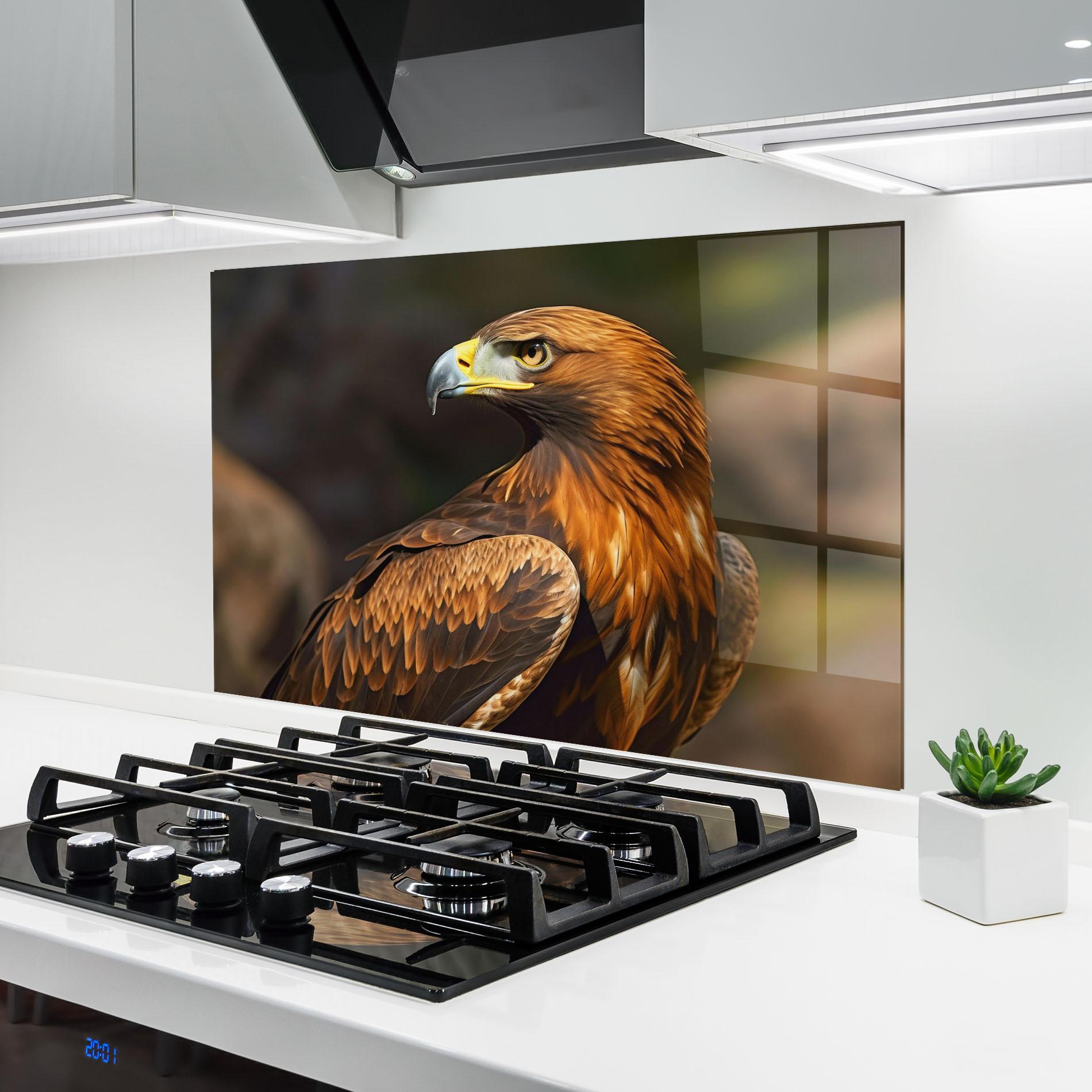 Küchenrückwand Glas Brown Eagle mockup 6
