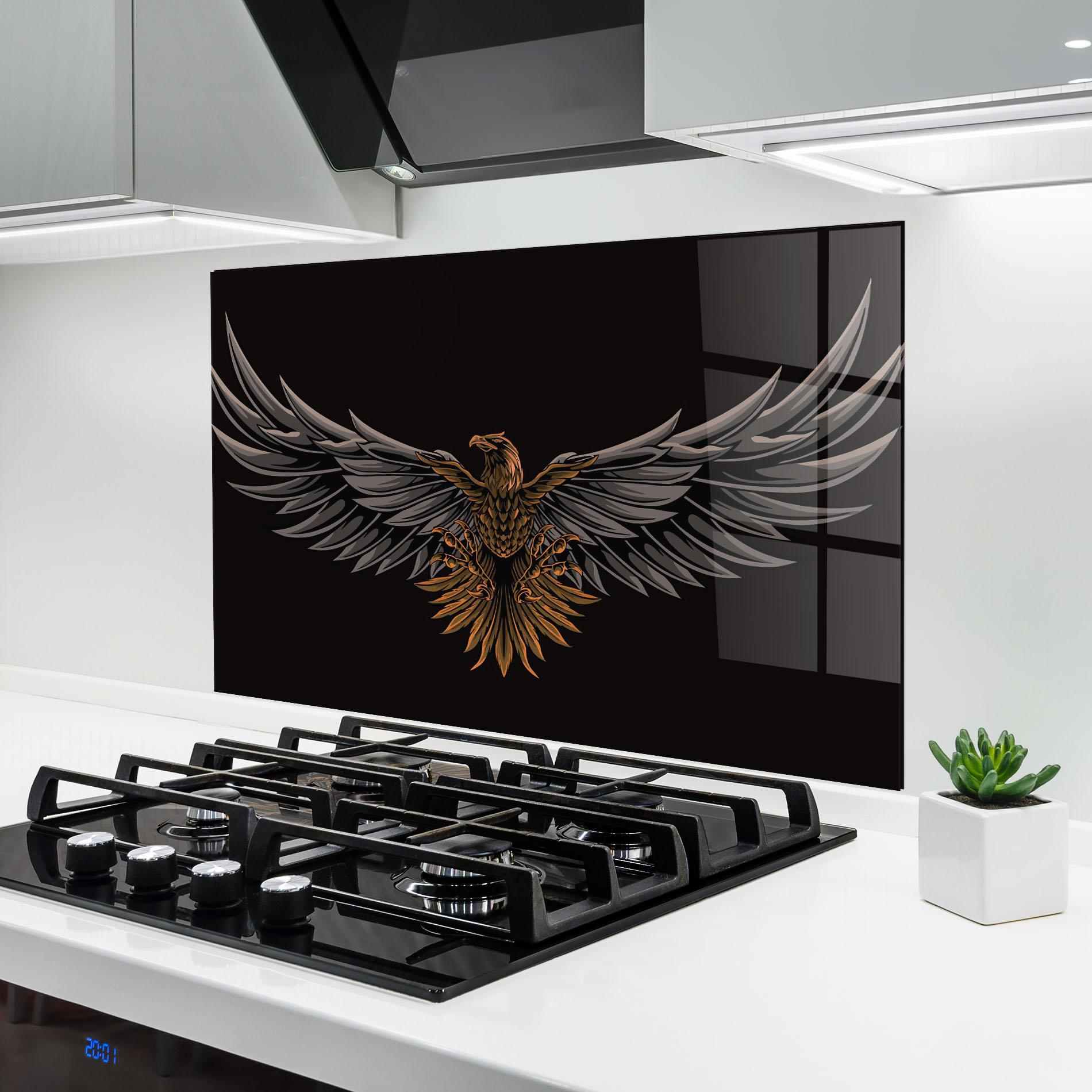 Küchenrückwand Glas Flapping Wings mockup 6