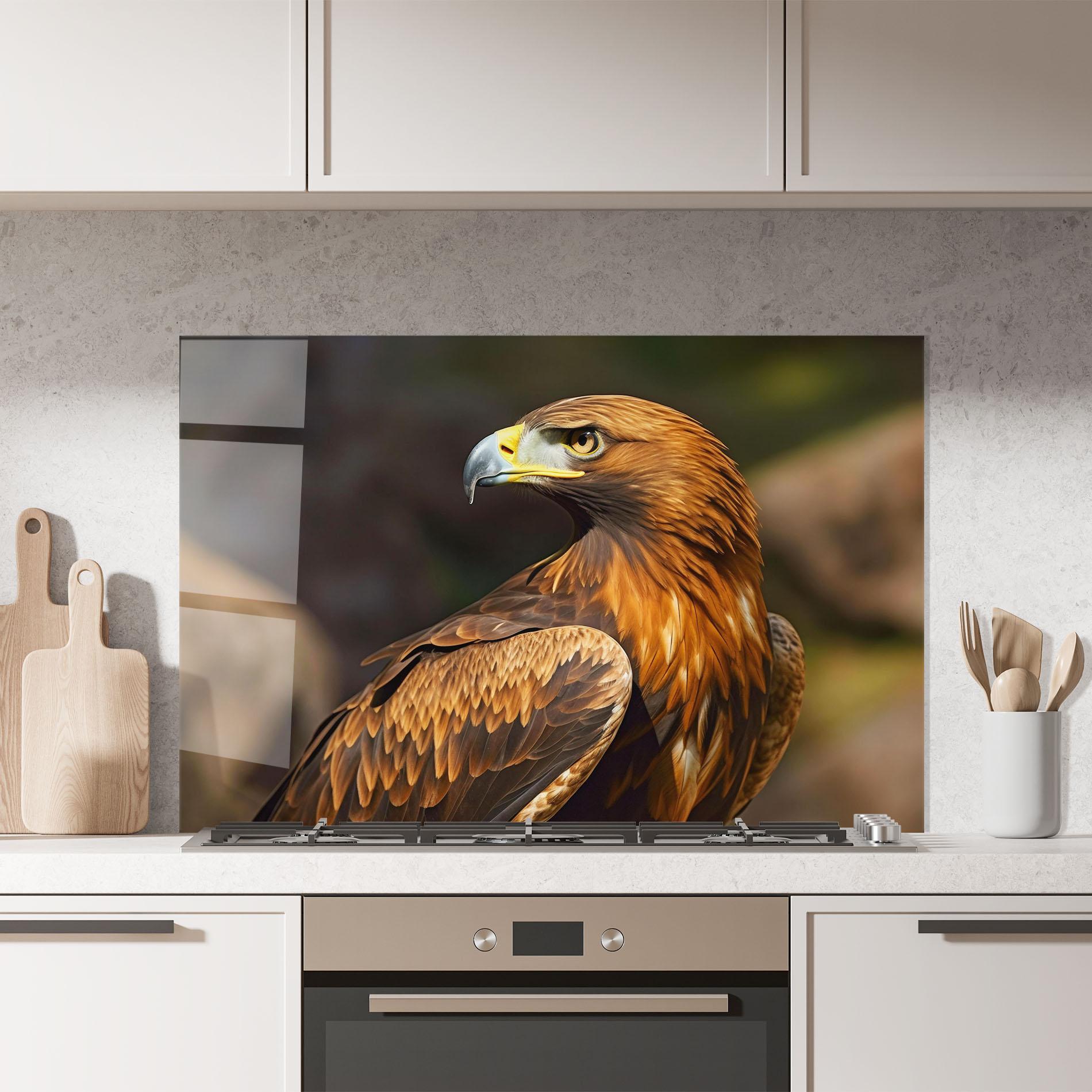 Küchenrückwand Glas Brown Eagle mockup 7
