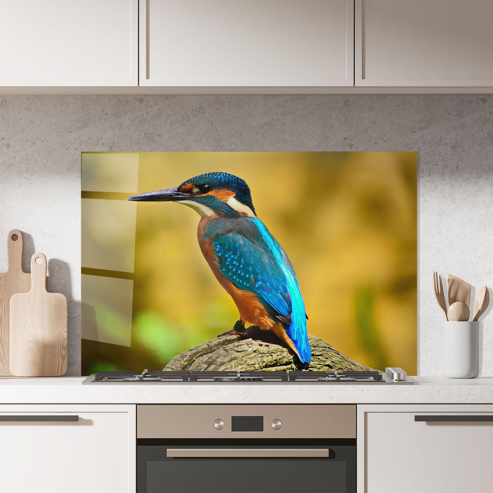 Küchenrückwand Glas Cute Blue Bird mockup 7